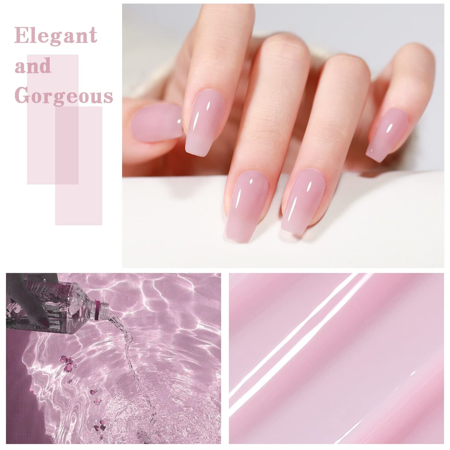 10Pcs Jelly Gel Nail Polish Set Nude Translucent Dark Skin Colors Rose Maple Red Sheer Gel Polish Kit Brown Semi-Transparent Fall Nail Polish Gel UV LED Soak Off Home DIY 7ml