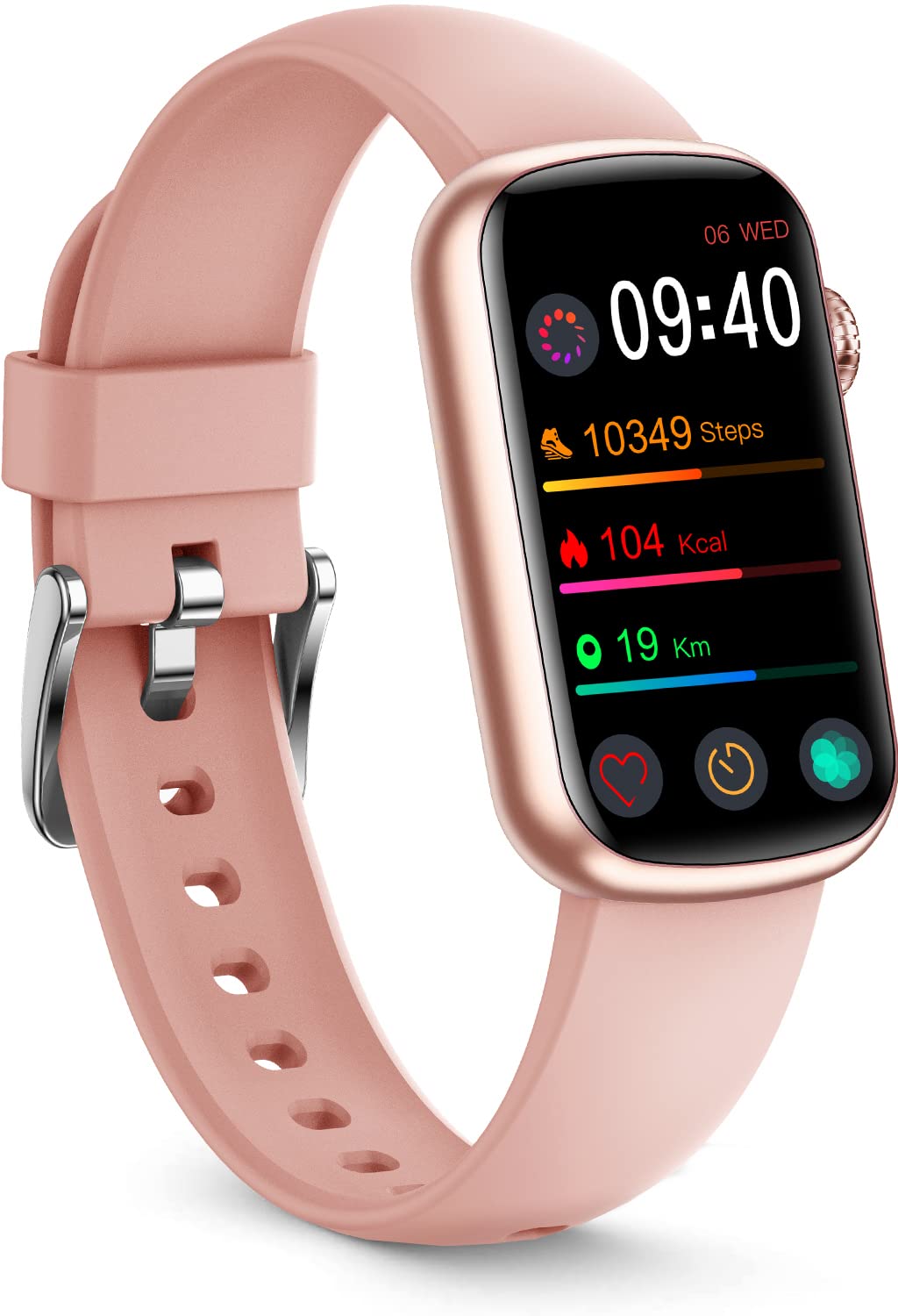 FITVII Slim Fitness Tracker with Blood Oxygen, Blood Pressure, 24/7 Heart Rate and Sleep Tracking, IP68 Waterproof Activity Trackers and Smart Watches with Step Tracker, Pedometer for Women