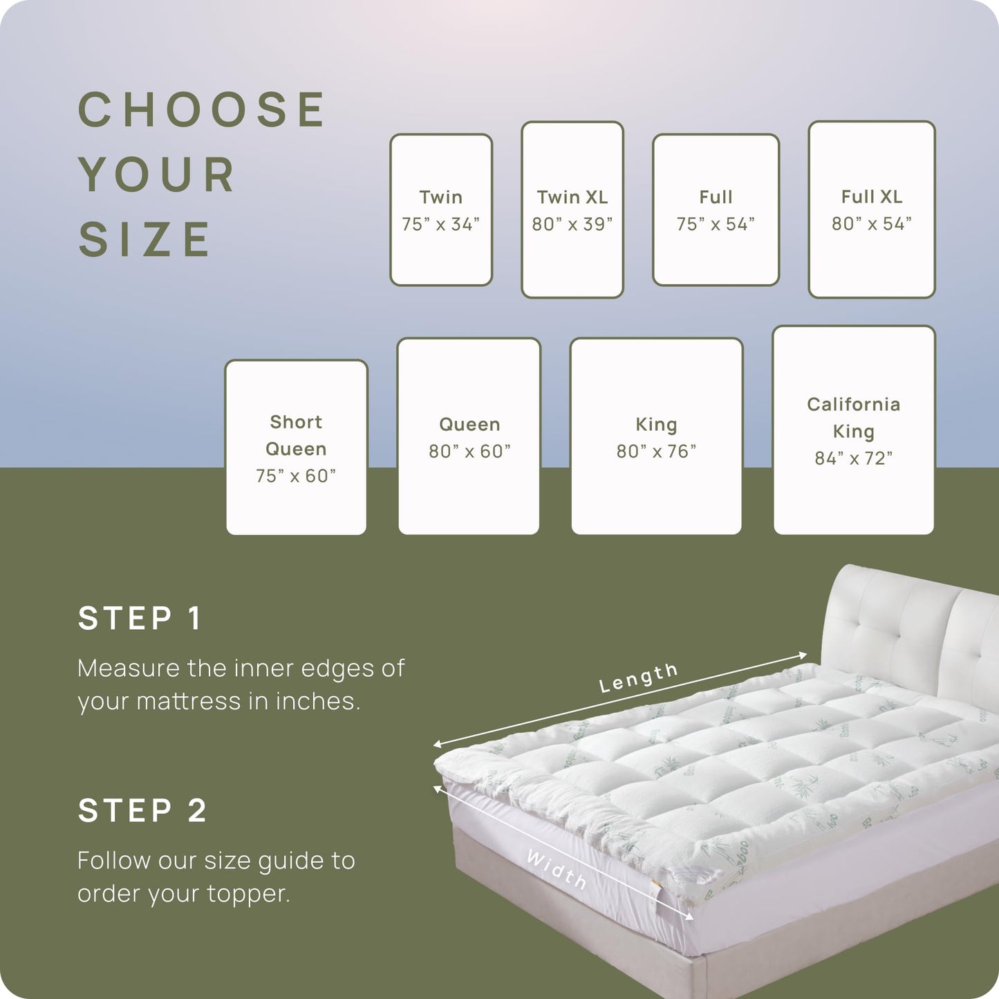 Cooling Mattress Topper - King Size | Plush Pad Mattress Topper for Back Pain Relief, 8-21" Deep Pocket | Viscose Made from Bamboo Pillow Top | Bedroom Essentials
