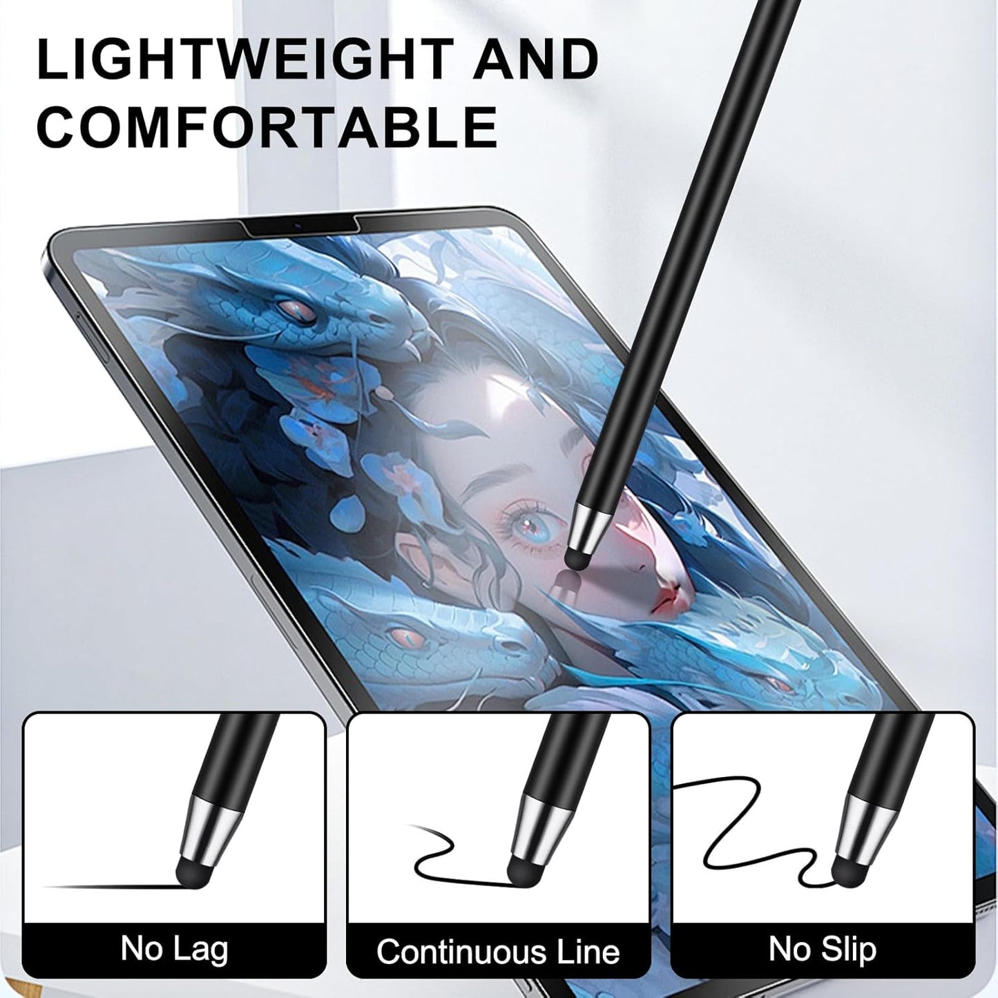 Stylus Pen [10 Pack] Universal Capacitive Touch Screen Pens for iPad/iPhone/Smartphones and Tablets,Compatible with All Capacitive Touch Screen(10 Black)
