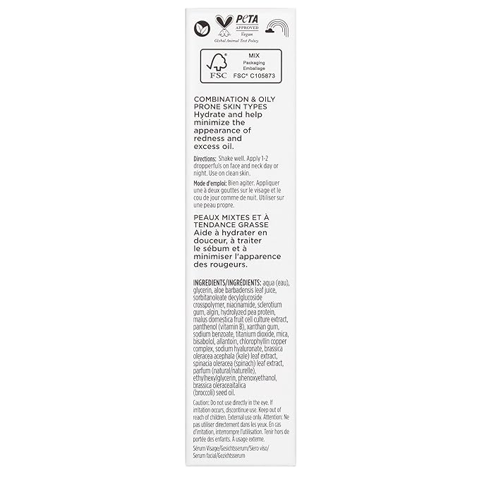 Pacifica Kale Yeah! Redness Rehab Serum – Niacinamide & Super Greens Face Serum to Calm Redness, Minimize Pores & Oil, Soothing Anti-Redness for Oily/Combination Skin Vegan Dermatologist Tested