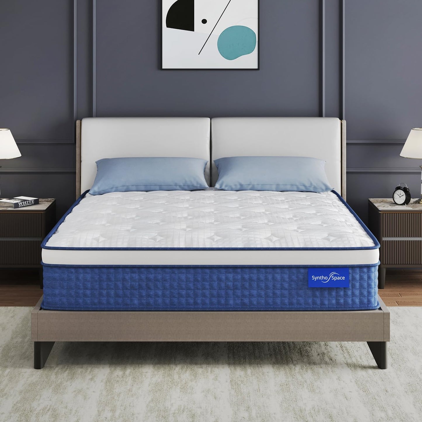 SynthoSpace Queen Mattress 12 Inch Hybrid Mattress in a Box, Medium Firmness, Foam and Individual Pocket Springs for Motion Isolation & Pressure Relief, CertiPUR-US Certified, 60" x 80"