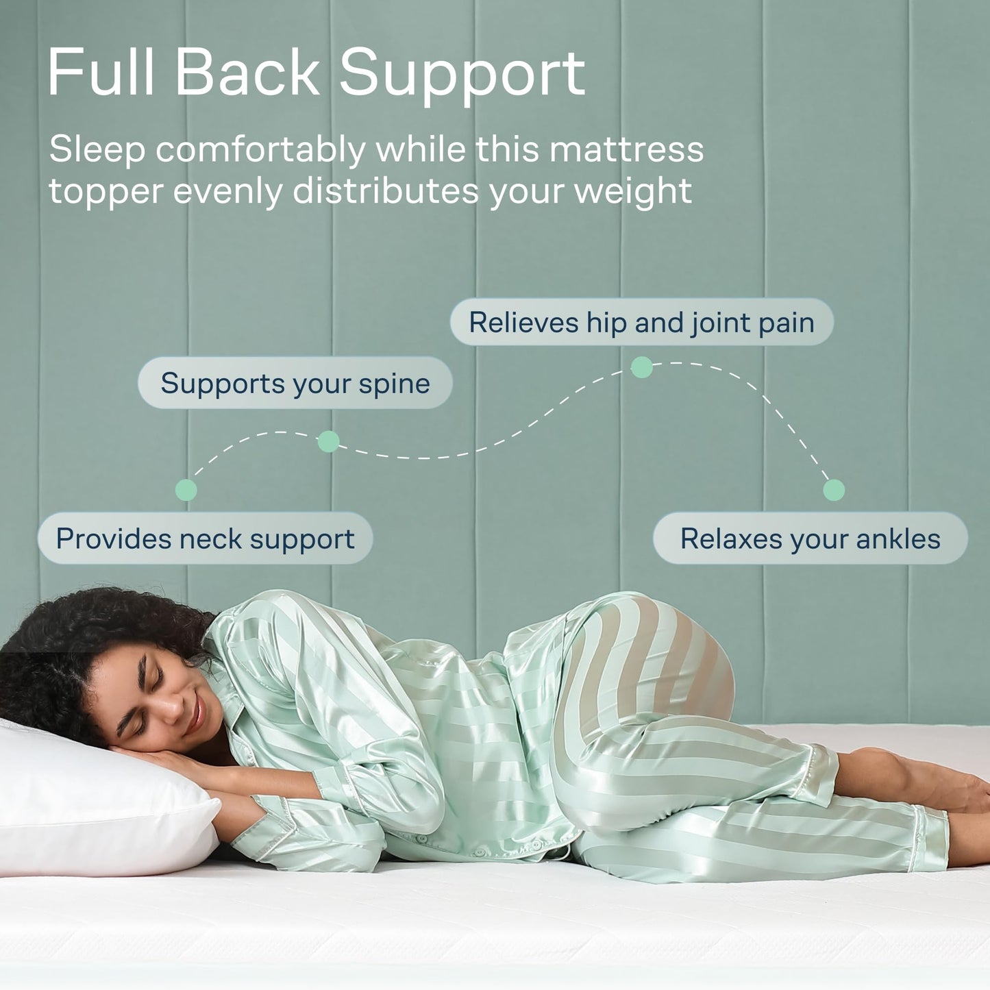 Cloud-Like Queen Mattress Topper - 100% Cotton Top Mattress Pad for Back Pain Relief - Breathable & Naturally Cooling for Hot Sleepers