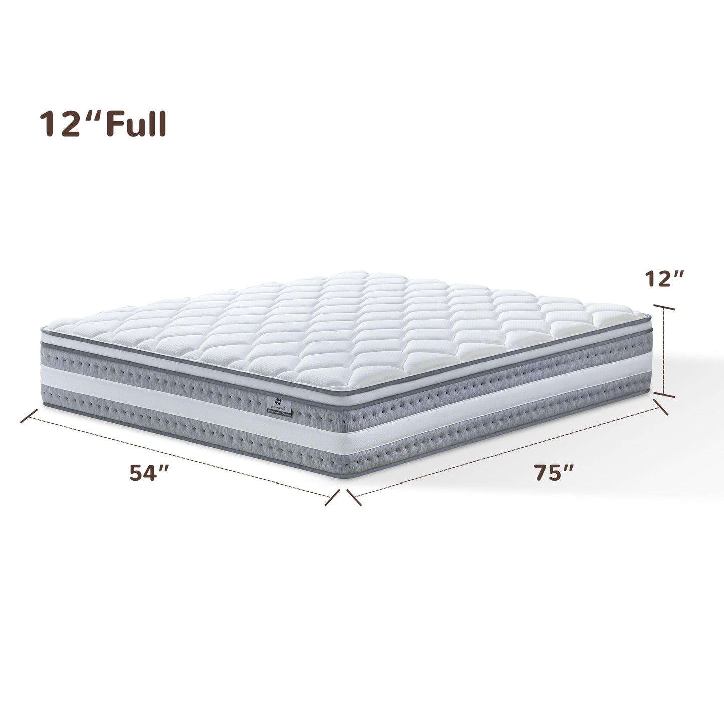 Naruchu Full Size Mattress, 12 Inch Memory Foam, Independent Spring, Soft and Comfortable Medium Firm Hybrid Mattress in A Box, Pressure Relief