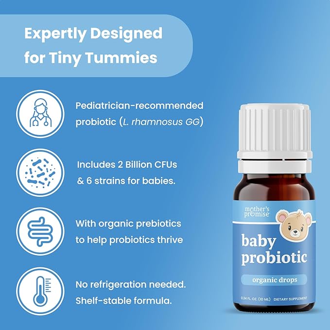 Mother's Promise Baby Vitamin D3 Drops & Organic Baby Probiotic Drops Bundle