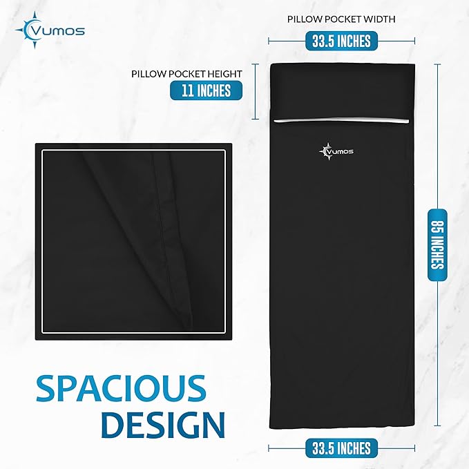 Sleeping Bag Liner and Camping Sheet – Silk Like Material for Travel - Has Full Length Zipper