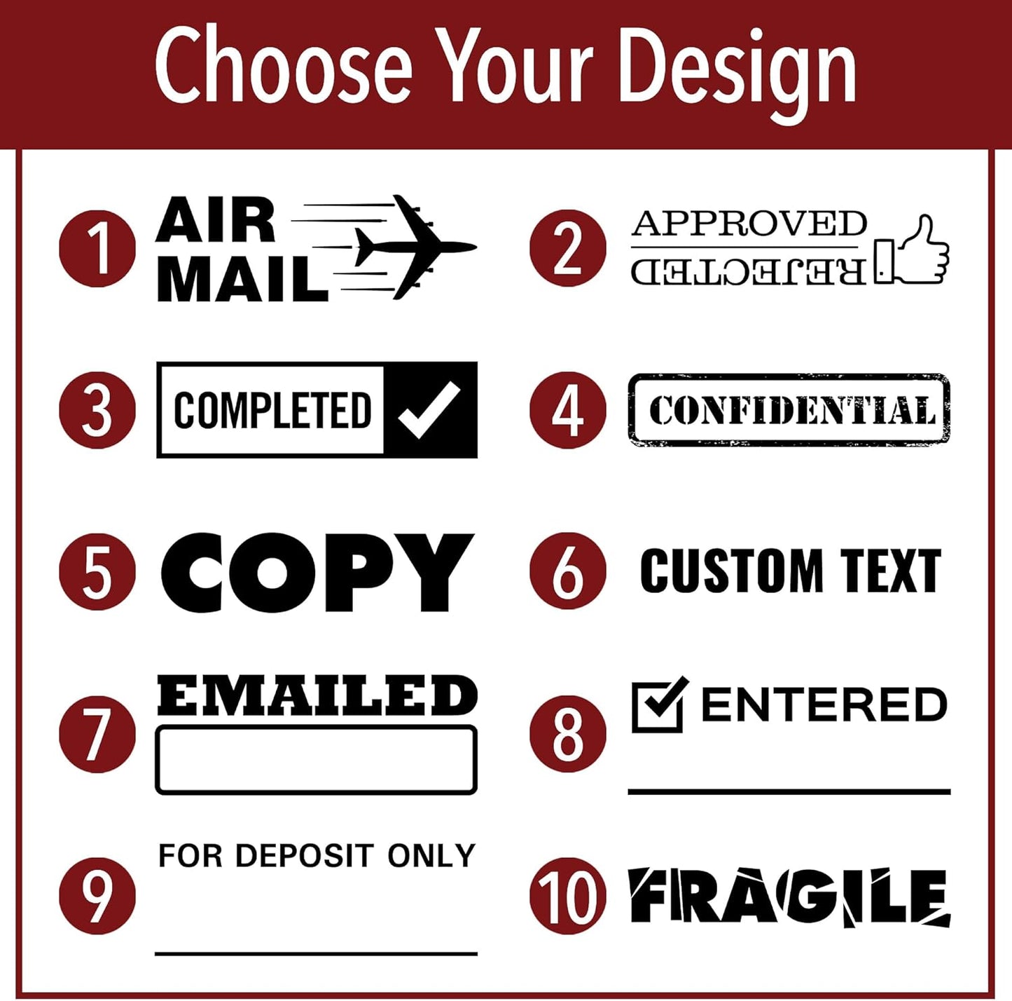Scanned Office Stamp | 4 Different Sizes | 20 Designs | Multiple Color Options | Perfect for Quick Validation of Office Documents (Scanned, Large)
