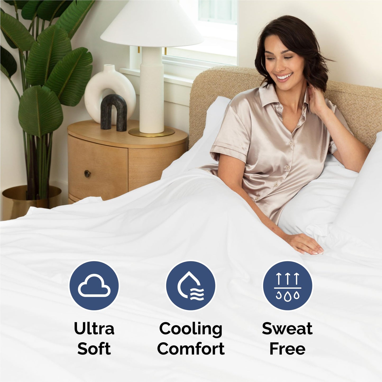 King 6 Piece Sheet Set - Cooling Sheets for Hot Sleepers - Hotel Luxury Bedding Set with 8-16 Inch Deep Pockets - 1 Flat & 1 Fitted and 4 Pillowcases - Ultra Soft, Easy Care and Wrinkle Free - White