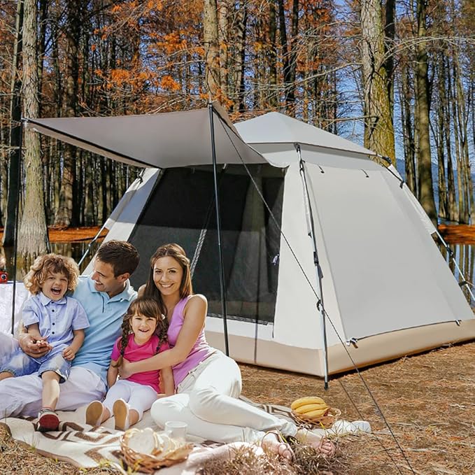 Pop Up Tents for Camping, 2/3/4 Person Camping Tents with Quick Setup Folding Pop Up Style | Backpacking for Hiking, Travel or Beach | Inflatable Tents for Camping