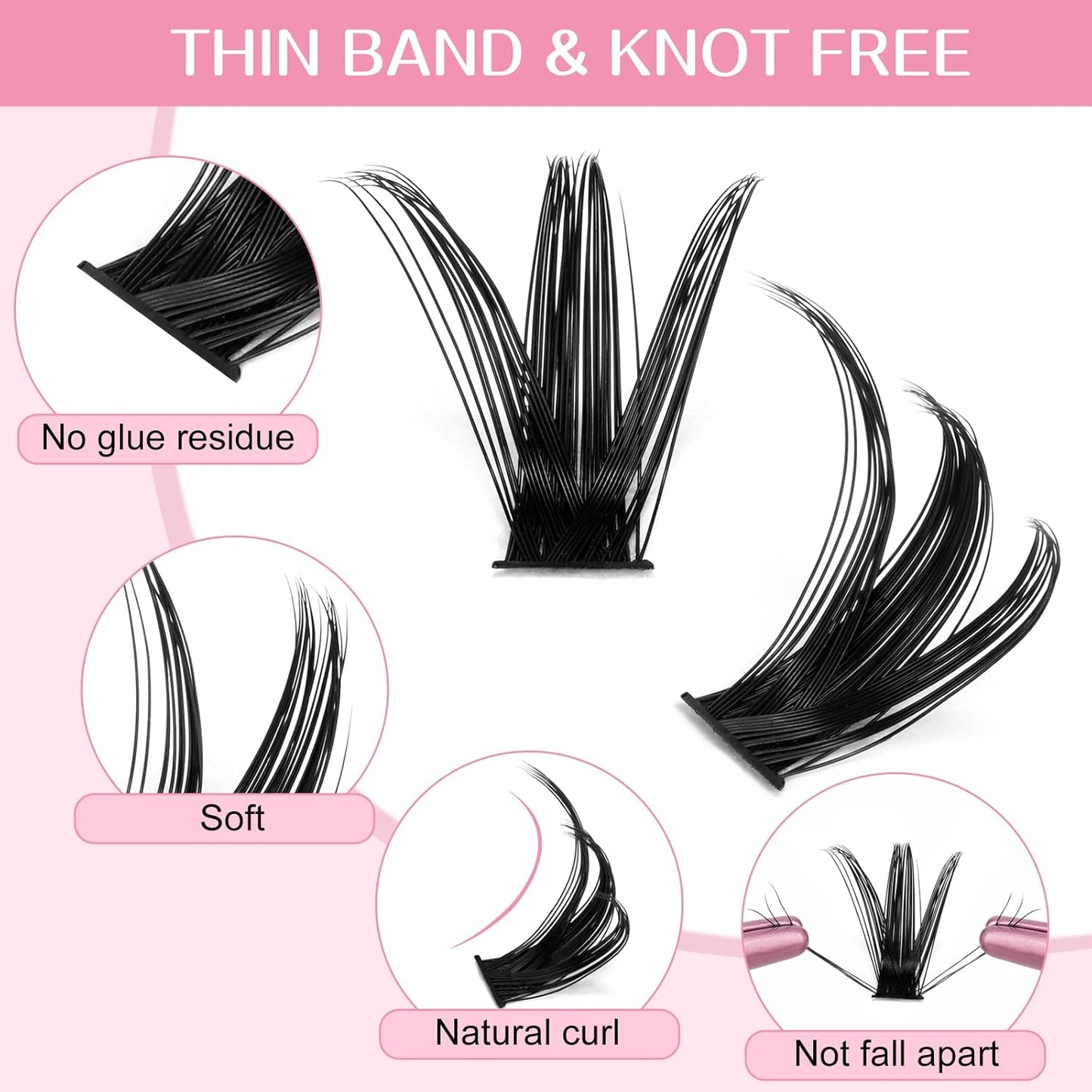 280 Pcs Individual Lashes 50D-D-9-16mix Wispy Cluster Lashes That Look Like Eyelash Extensions DIY At Home