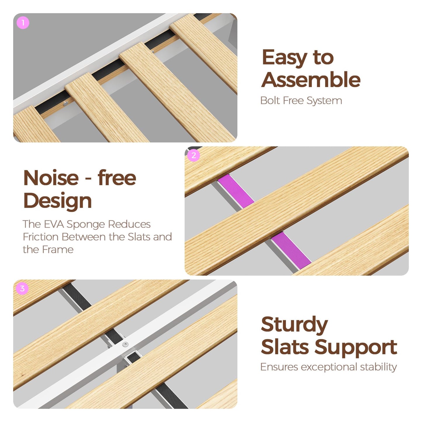 Rolanstar Queen Bed Frame with Charging Station, Bookcase Headboard Bed with LED Light and Sliding Doors, Platform Bed with Wooden Slats, No Box Spring Needed, Noise Free, White