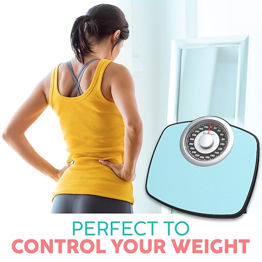 Adamson A25 Scales for Body Weight - Up to 400 LB - 5.3" Dial on 12.4" x 10.2" Platform - Anti-Skid Rubber Surface - High Precision Bathroom Scale Analog - Durable with 20-Year Assurance