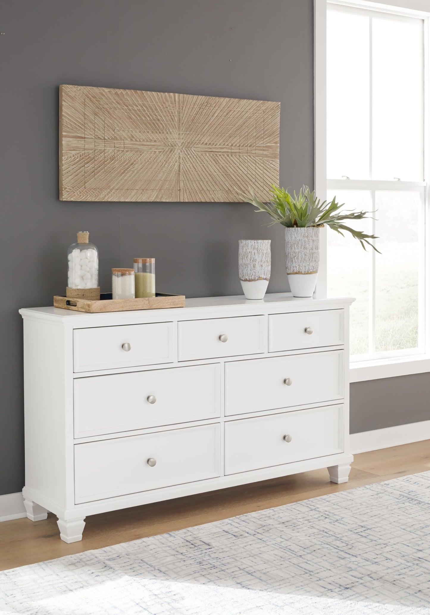 Signature Design by Ashley Fortman Casual 9 Drawer Dresser for Bedroom, White