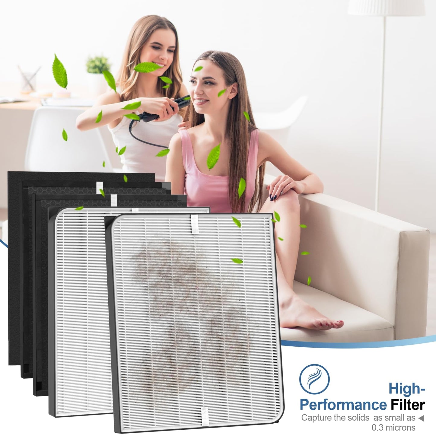 Replacement Filters Set Compatible AD3000 AD3500 AD3500i Air Purifi-er,2 Filter, 2 Activated Carbn and 6 Pre-Filters,Air purifier filter replacement for New homes/Bedrooms