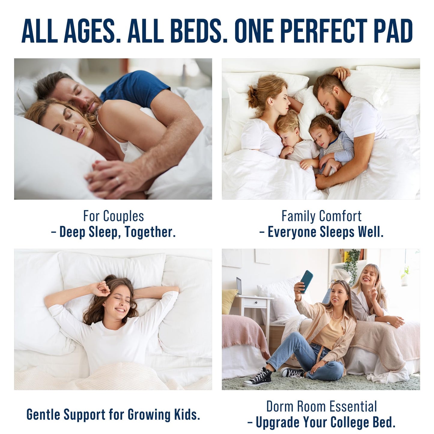 OLANLY Queen Quilted Fitted Mattress Pad, Elastic Fitted Mattress Topper, Cooling Soft Mattress Cover Stretches up to 21 Inches Deep, Machine Washable Mattress Protector (60x80 inch, White)