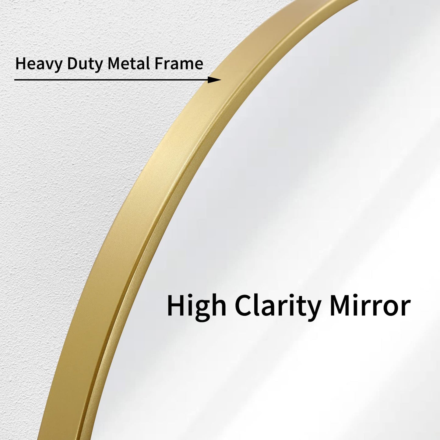Growsun 39 inch Gold Round Mirror Large Wall Mounted Circle Mirror Metal Frame for Bathroom, Entry, Dining Room, & Living Room