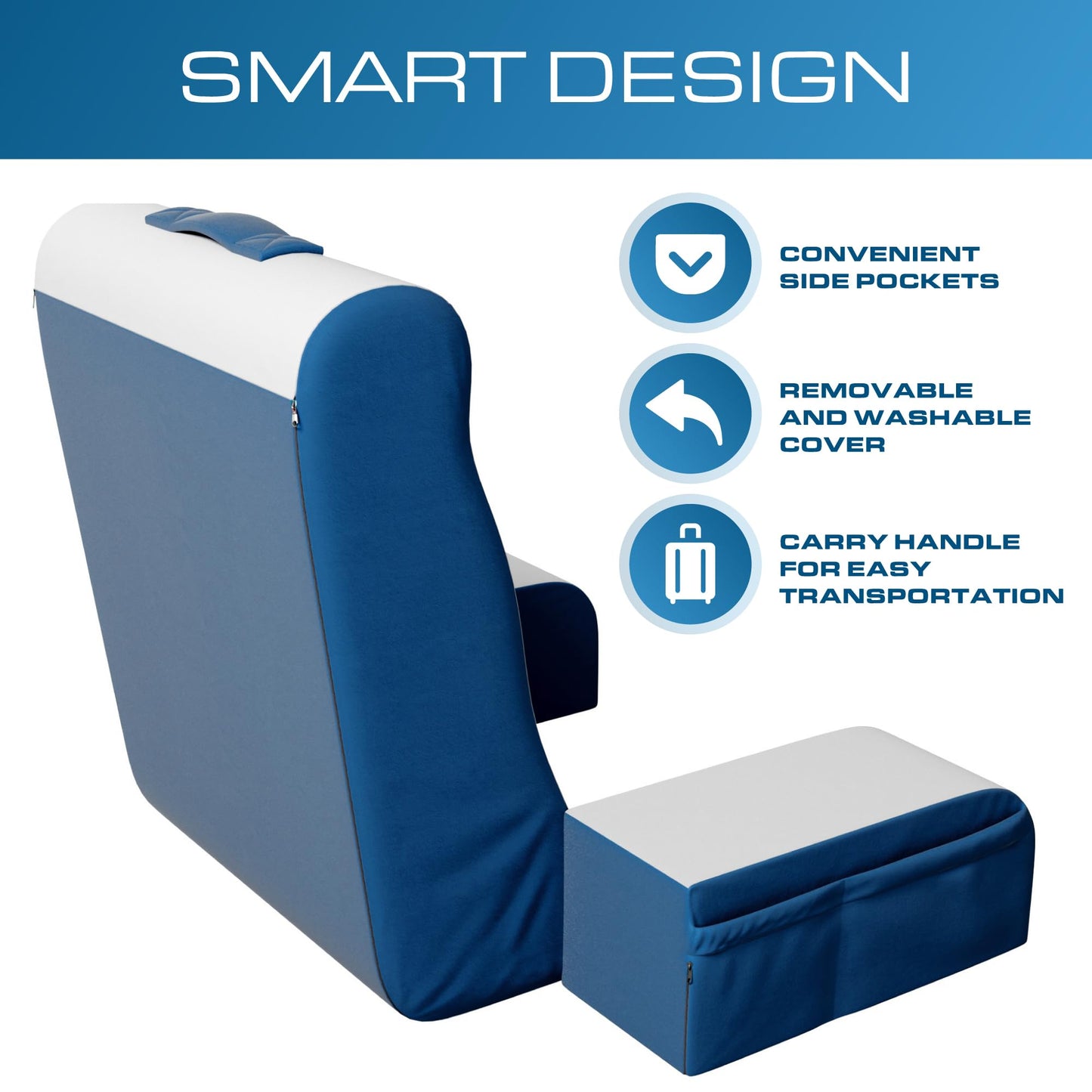 Kӧlbs Wedge Reading Cushion, Back Pillow for Bed Sitting Up, Cushion with Arms for TV Book Gaming Dorm Rooms, Backrest