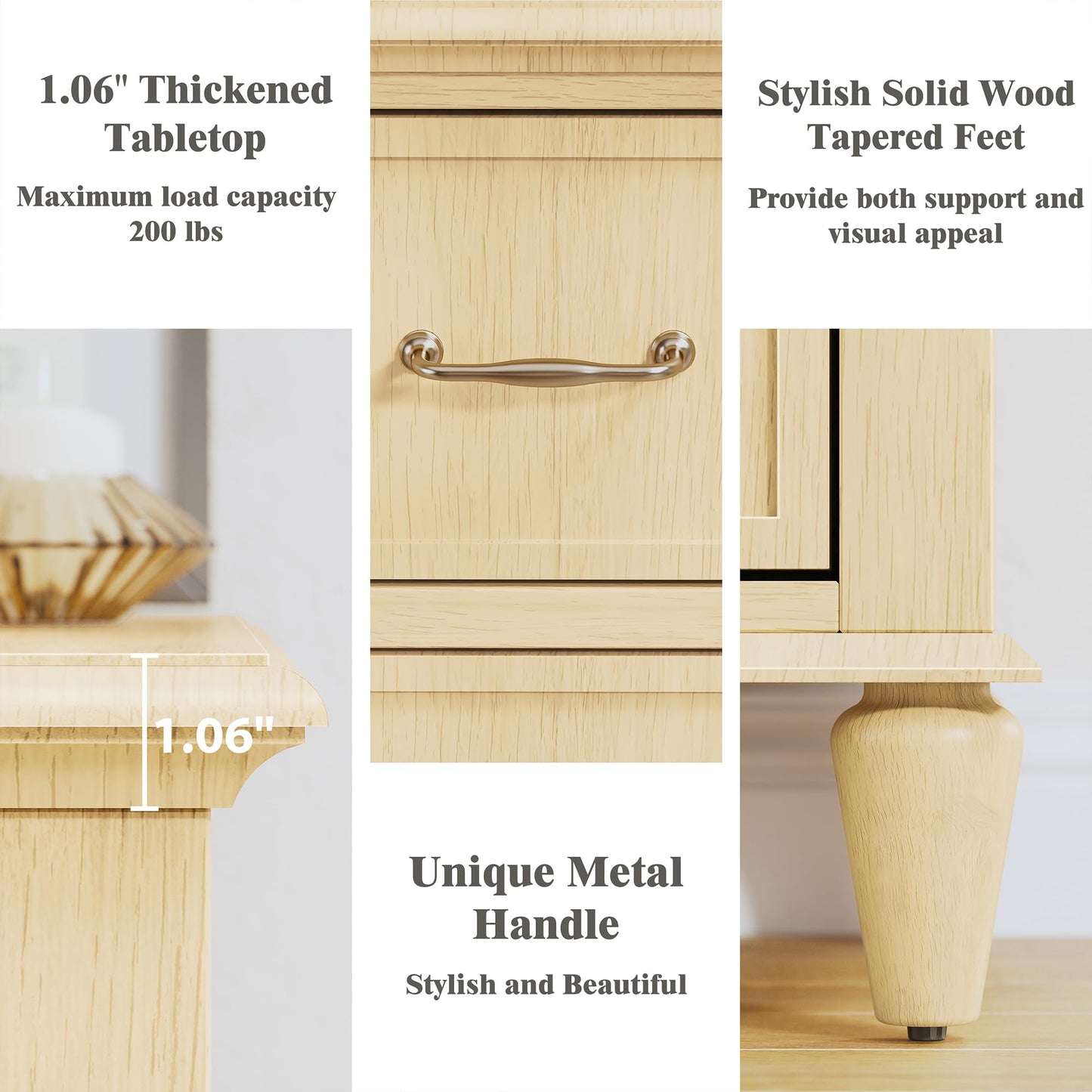FLOWBACK 6 Drawer Dresser for Bedroom, 54" Wide Modern Wood Storage Chest of Drawers, Large Long Storage Dressers Organizer for Closet Bedroom Hallway