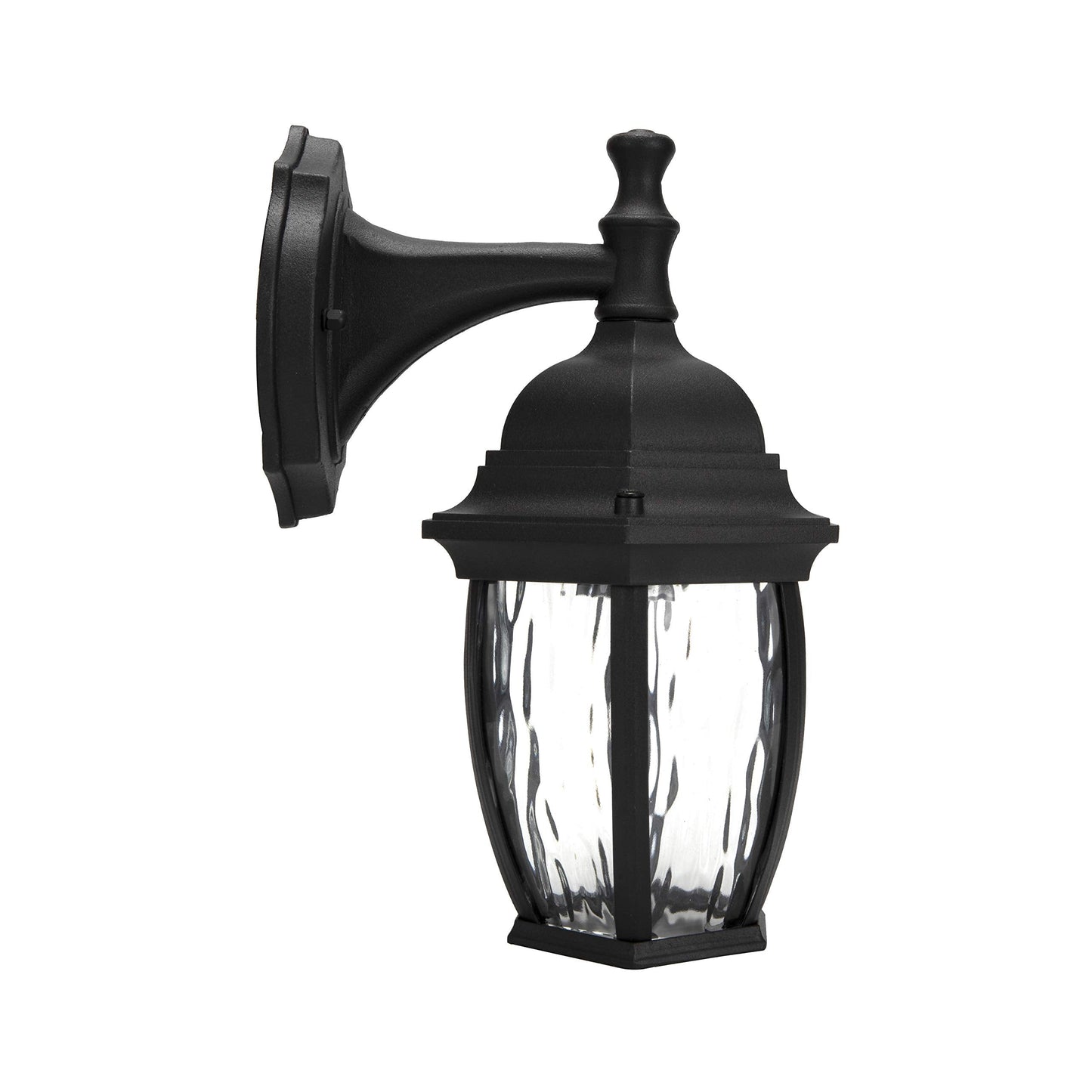 LIT-PaTH Outdoor Wall Lantern, Wall Sconce as Porch Lighting Fixture with E26 Medium Base Max 60W, Aluminum Housing with Glass Shade, Matte Black Finish