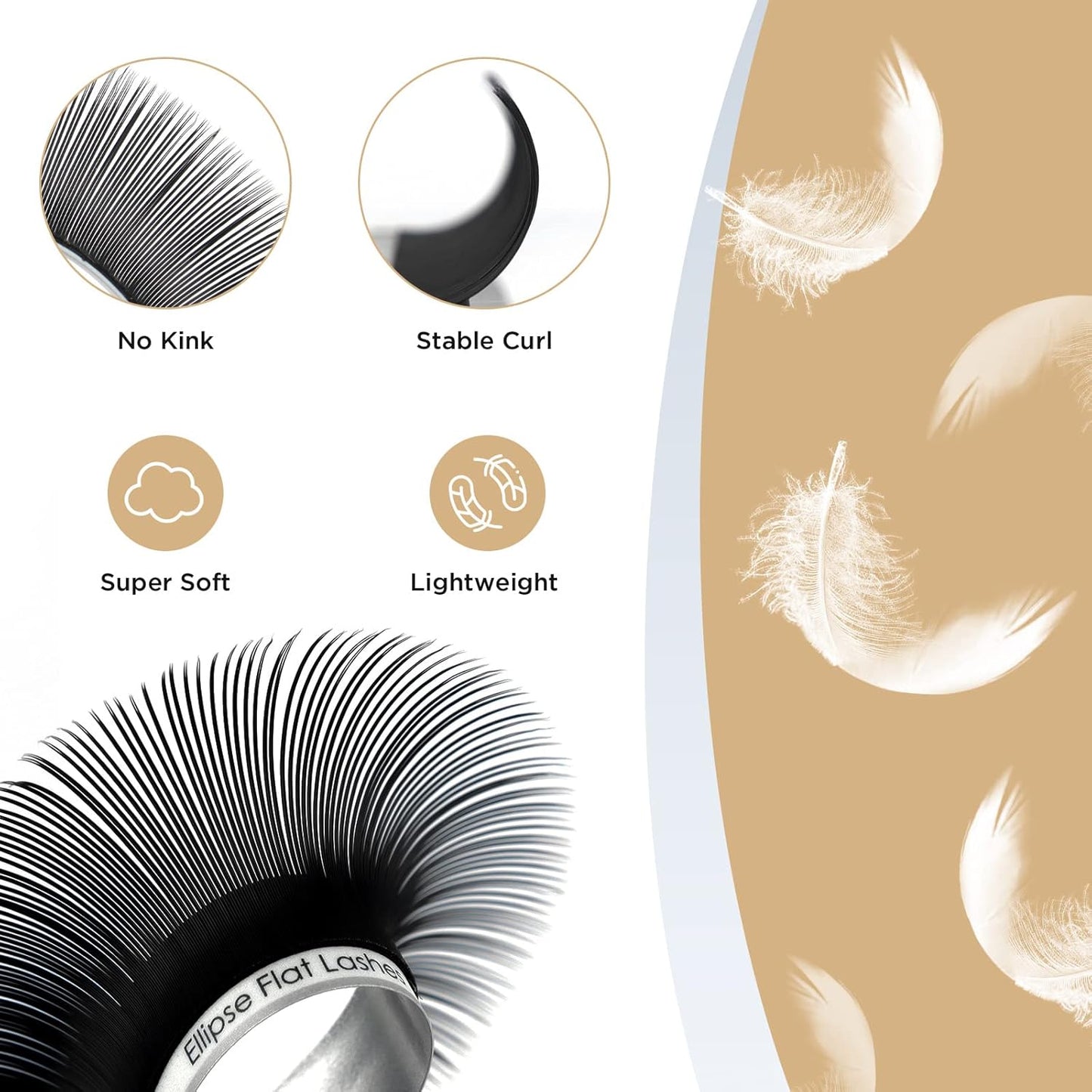 LASHVIEW Eyelash Extension,Ellipse Flat Eyelash Extensions,Individual Lashes,0.15mm C Curl 12mm,Lash Extension,Semi-Permanent,Extremely Light & Soft,Professional Salon Use.