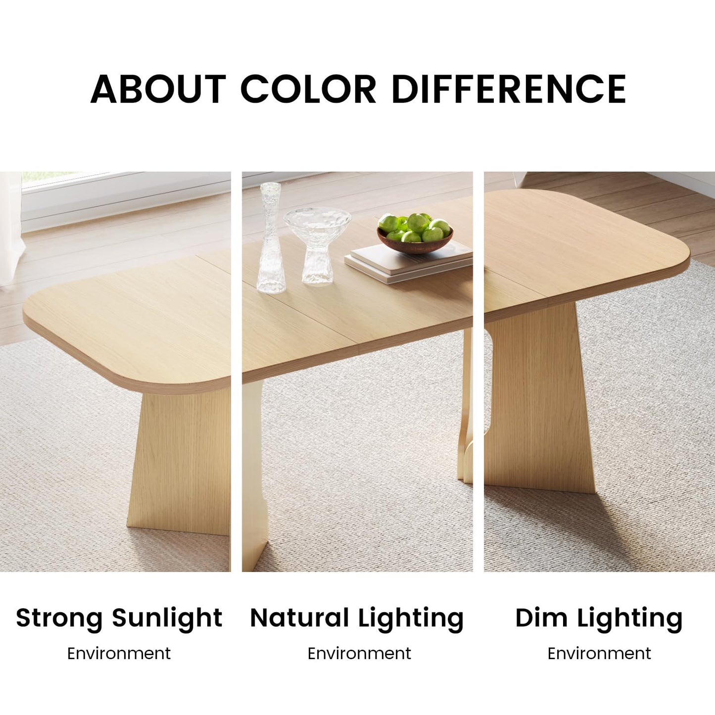GraceNook 70.86" Dining Table for 4/6/8, Rounded-Corner Rectangular Kitchen Table, Dining Room Table for Kitchen, Dining Room, Home Office