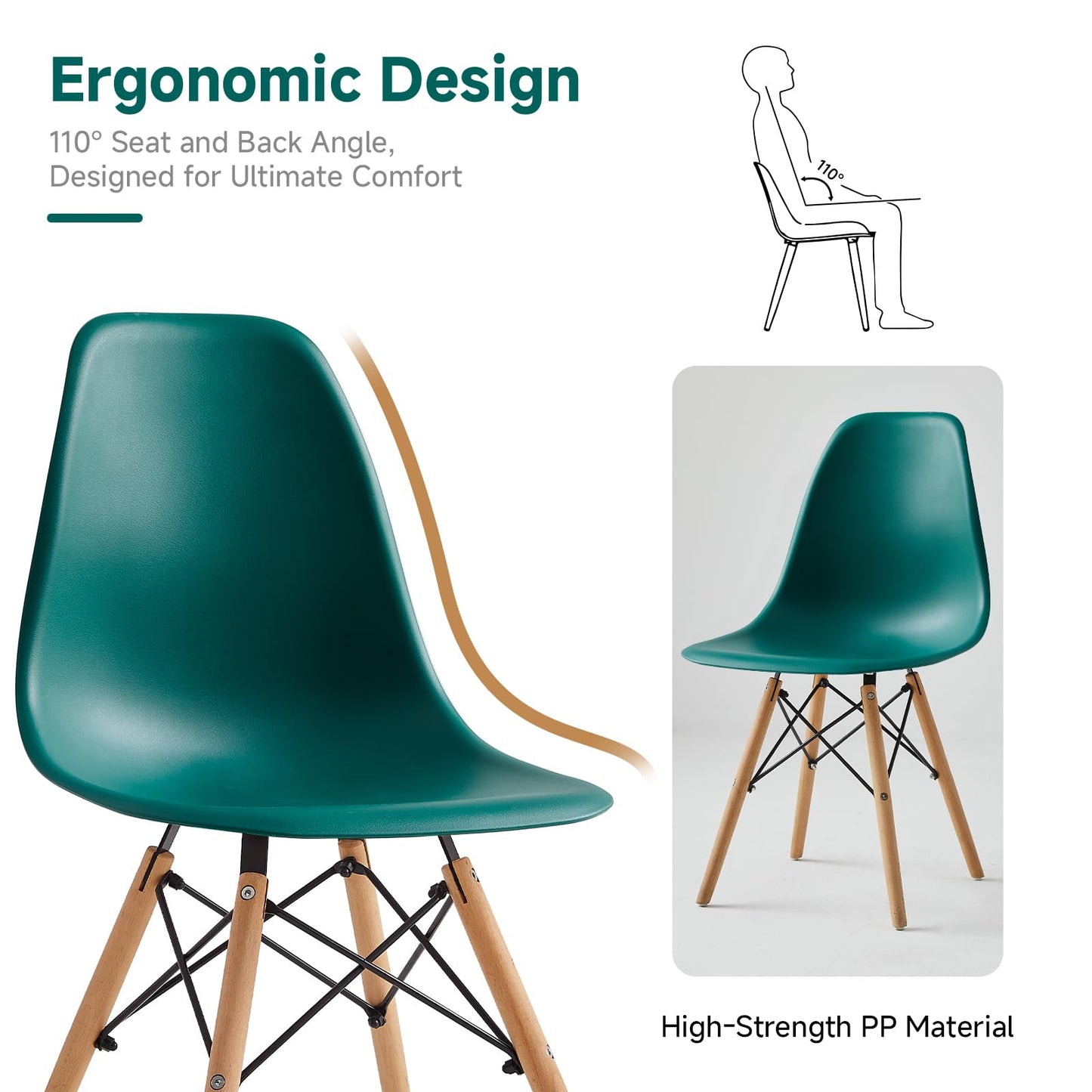 Yuqunfur Round Dining Table Set for 4 35.5" Wood Dinner Table Circle Dining Table Kitchen Table Chairs Set of 4 with Wood Strip Base for Kitchen Living Room Space Saving Apartment(Green)