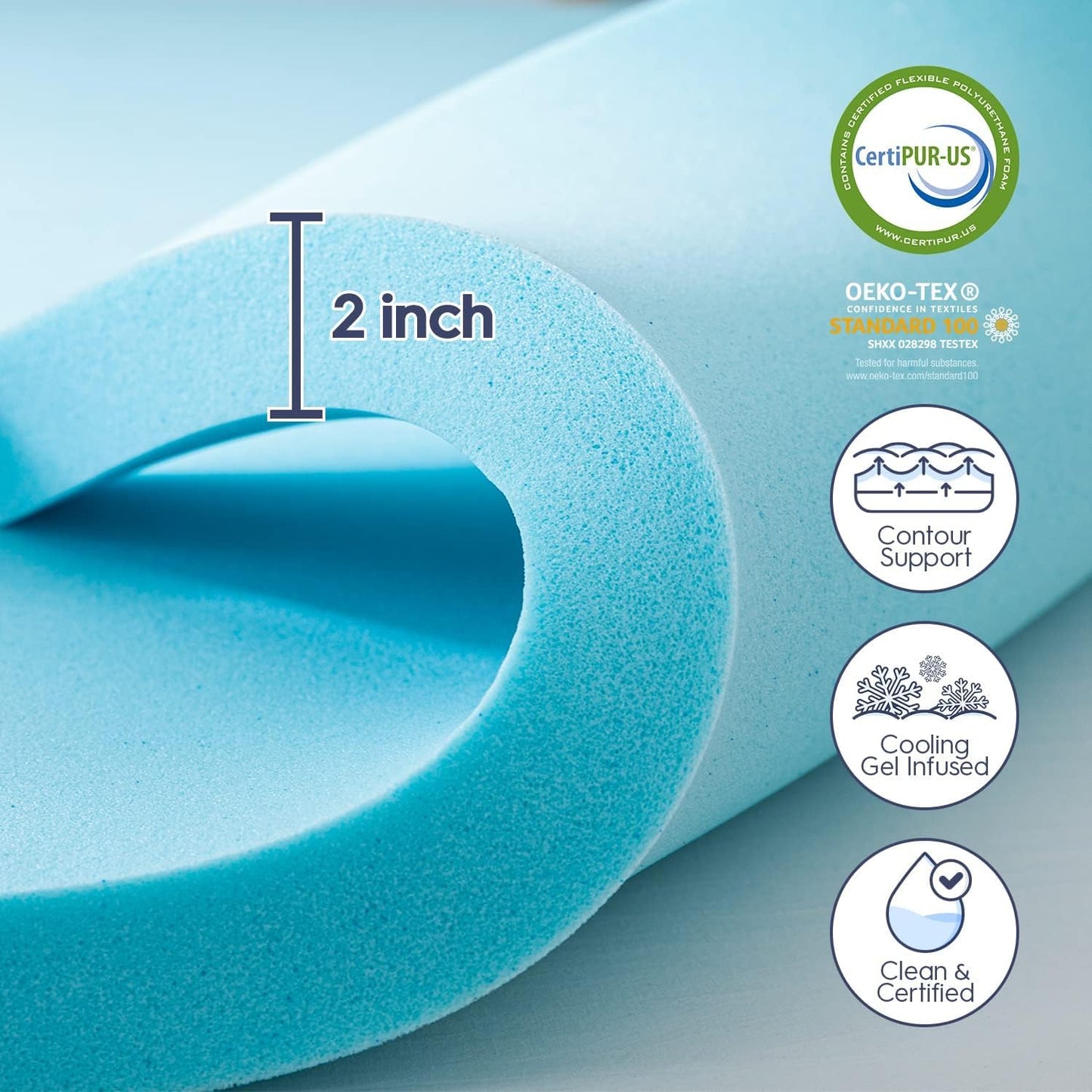 ELEMUSE King Size Dual Layer 3 Inch Memory Foam Mattress Topper, 2 Inch Cooling Gel Memory Foam and 1 Inch Thick Soft Pillow Top Mattress Pad Cover for Back Pain Relief, Bed Topper for Side Sleep