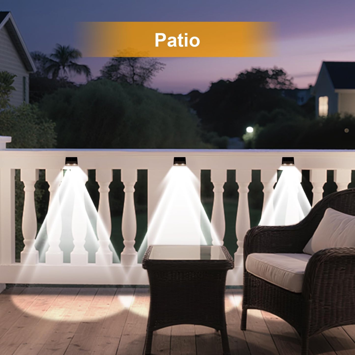 Super Long Lasting Solar Fence Lights Outdoor,Deck Lights Waterproof,Perfect for Winter and Rainy Days,Dusk to Dawn High Brightness Solar Lighting for Wall,Stair,Step,Yard,Patio,Backyard(12 Pack)