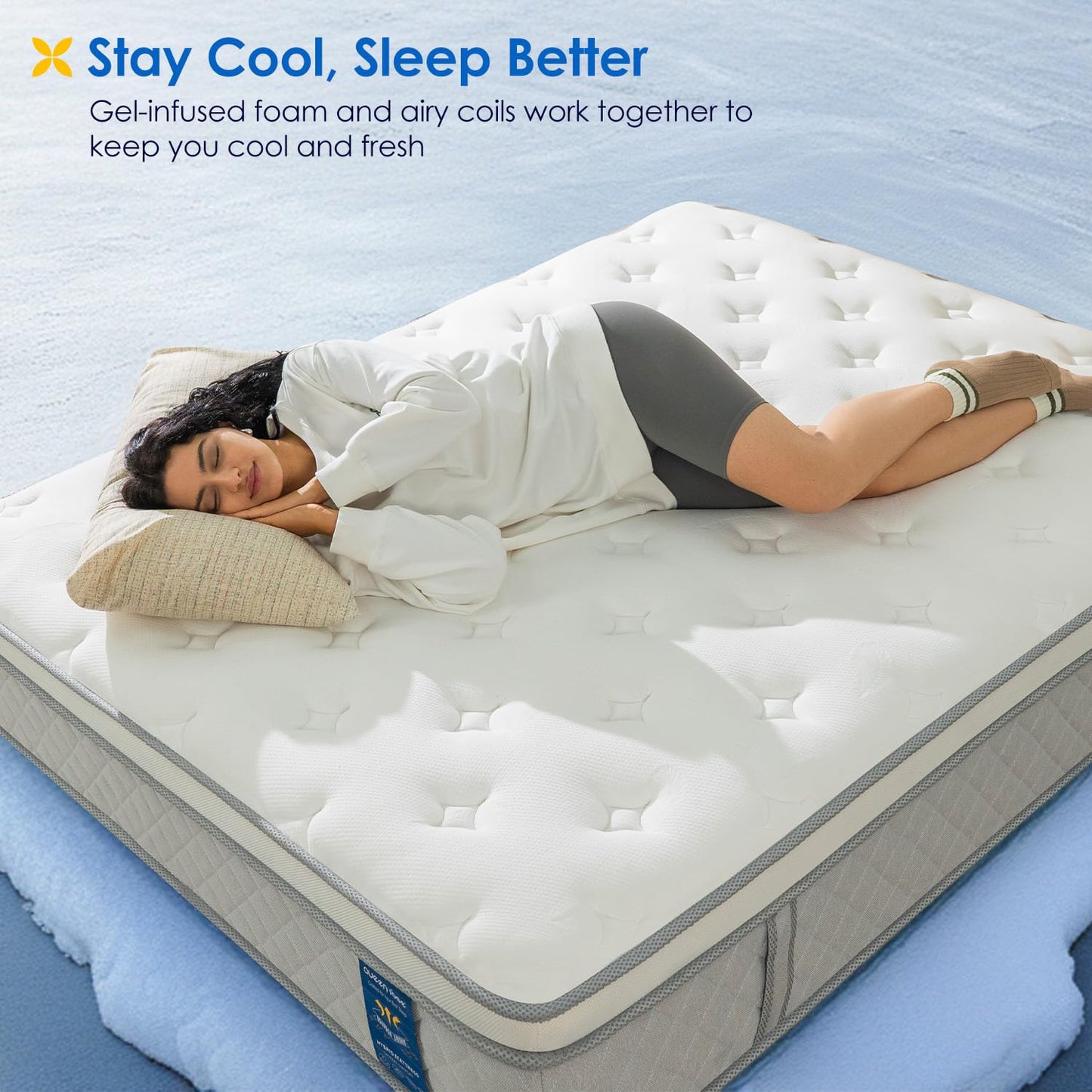 Queen Mattress, 12 Inch Queen Hybrid Mattress in a Box, Plush Pillowtop Memory Foam, Pressure Relief, Cooling-Gel, Upgraded Pocket Spring, Medium Firm, Fiberglass Free, Motion Isolation, CertiPUR-US