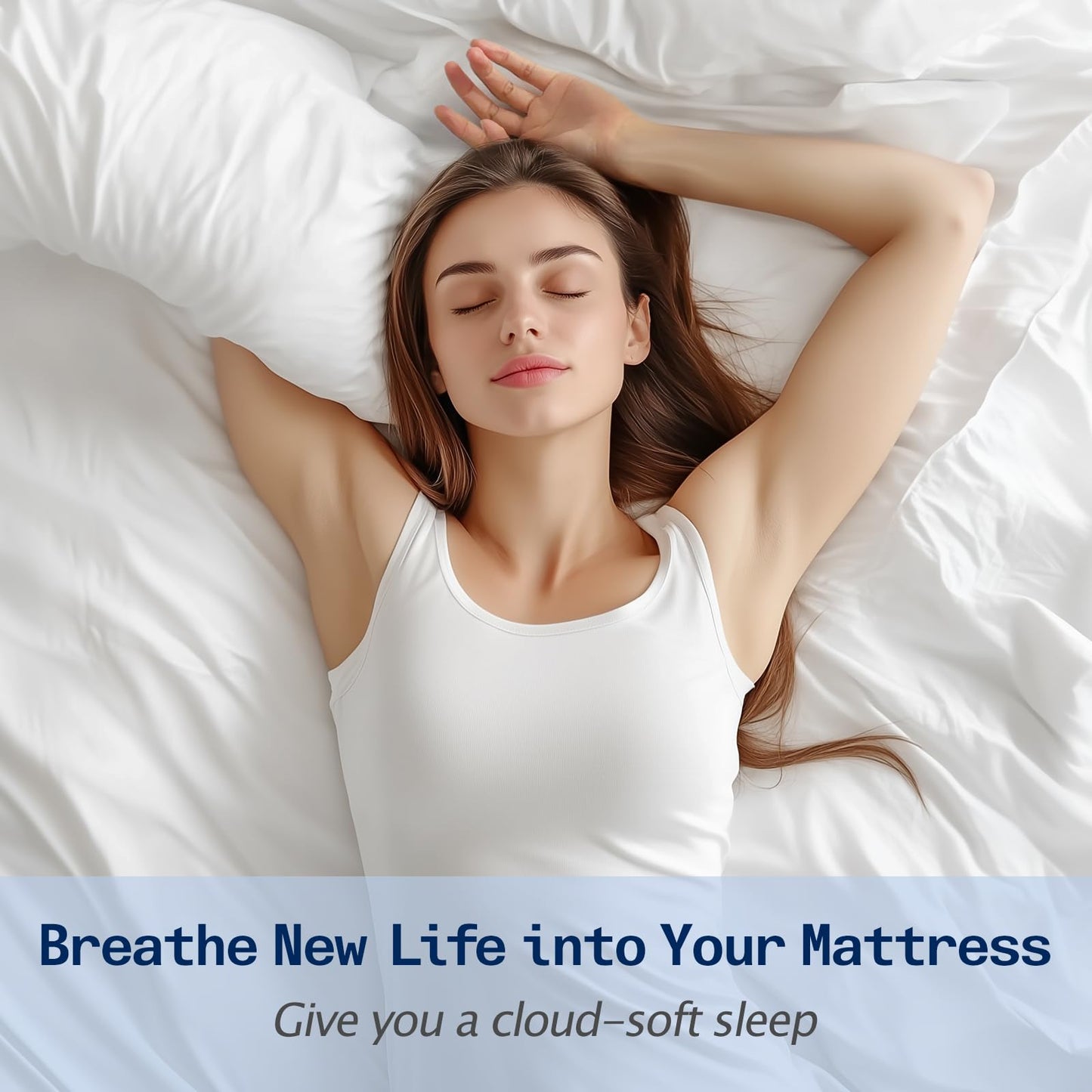 SOPAT Mattress Topper Queen Size Extra Thick Mattress Pad 8-21" Deep Pocket Soft Down Alternative Fill Mattress Protector Pillow Top Mattress Cover (60x80 Inches, White)