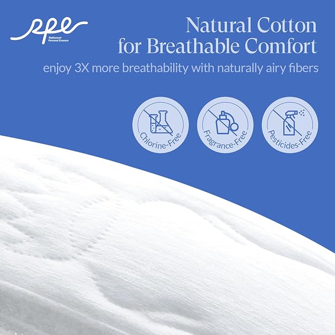 100% Organic Super Long Overnight Pads for Women Ultra Thin Sanitary Pads with Wings, Extra Heavy Flow Feminine Pads Ultimate Absorbency Extra Coverage Period Pads (Extra Long Overnight, Size 6, 60ct)