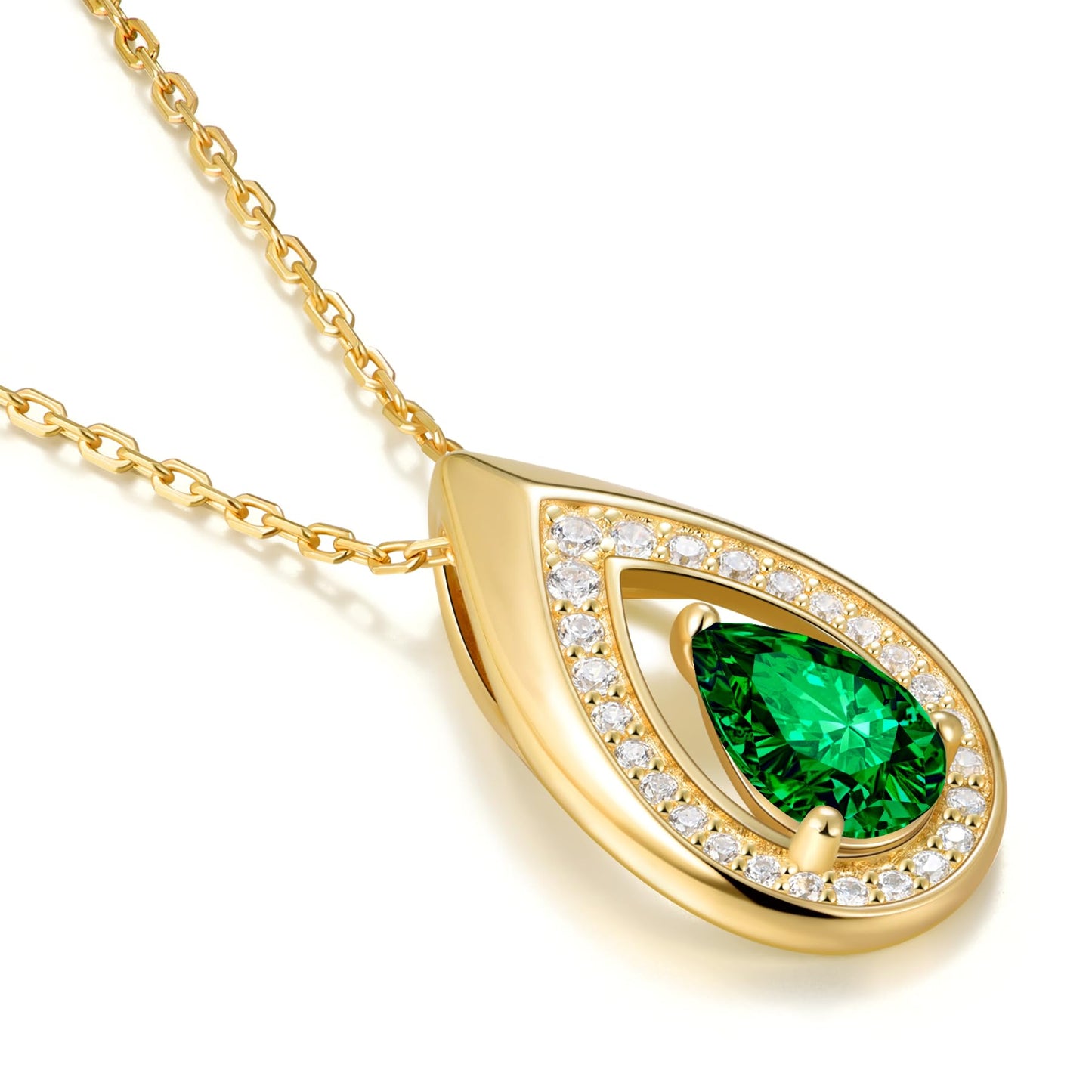 Kstyle 14k Gold Emerald Necklaces for Women Birthday Gift for Mom Mother Grandma Grandmother Her Birthstone Pendant Jewelry Non Tarnish