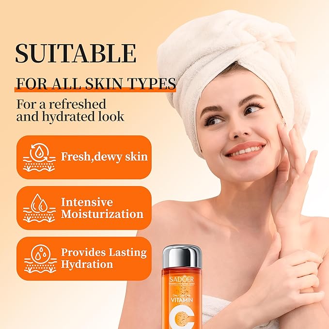 Premium 5X Vitamin C Face Toner, Facial Care Toner, Hyaluronic Acid Hydrating Facial Treatment for Even Skin Korean Tone, Safe Glowing Skin 130ml,K-Beauty,Tiktok Morning & Evening Skincare Women Gift