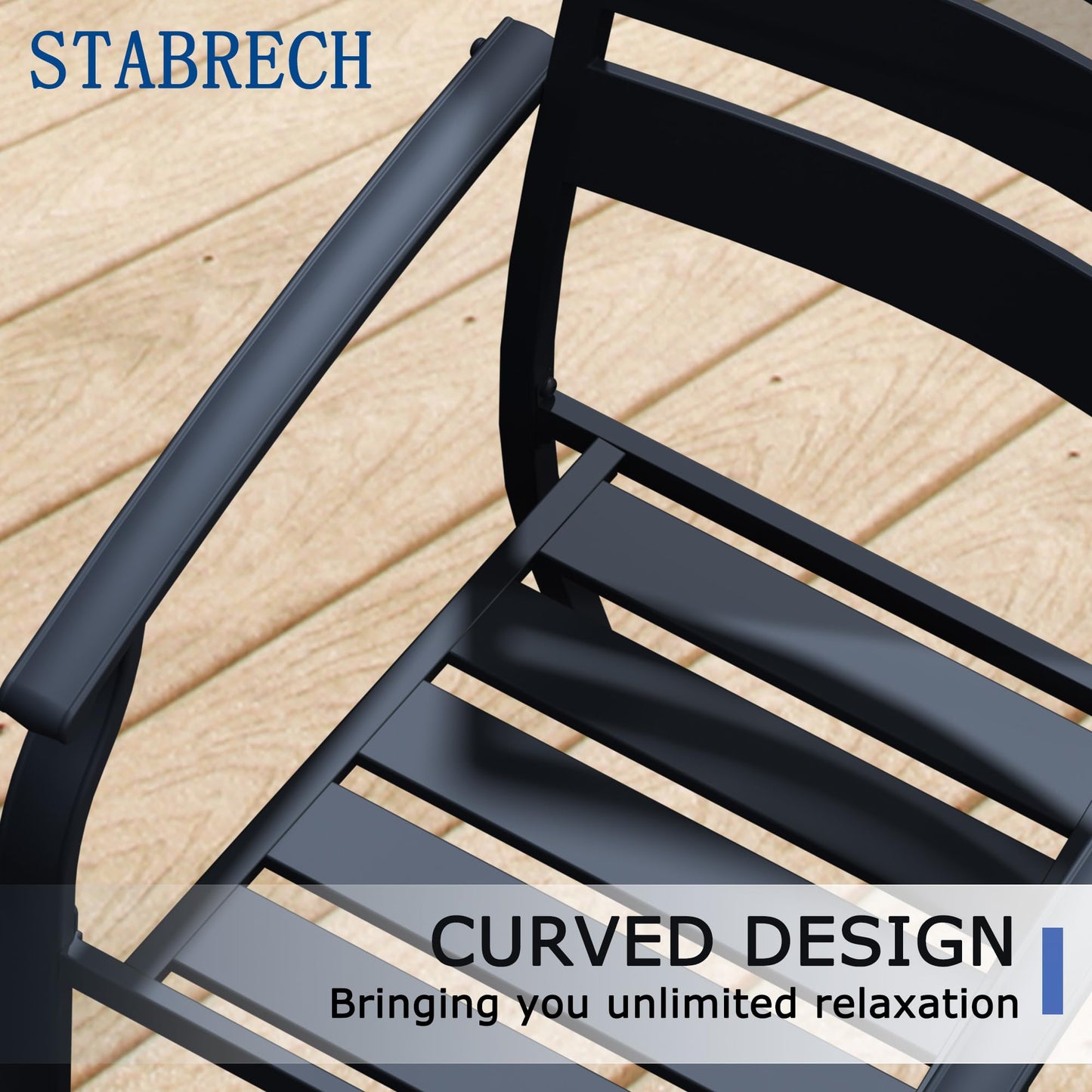 Patio Dining Chairs Set of 6, Black Stackable Outdoor Dining Chairs, Metal Patio Furniture Set for Garden Backyard Lawn Deck Support Over 300 lbs