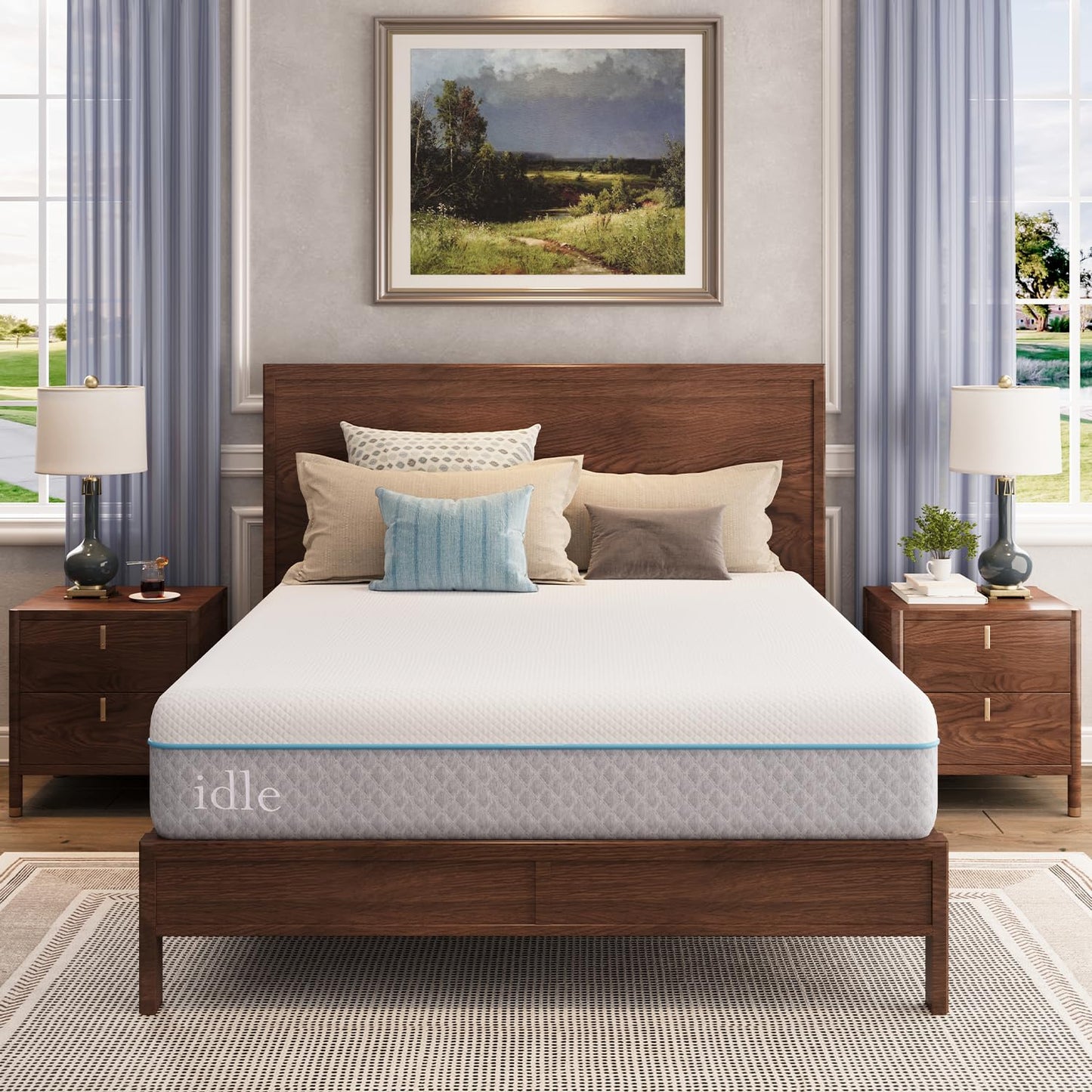 EGOHOME Queen Mattress 12 Inch Cooling Memory Foam, Fiberglass Free, Mattress Bed in a Box for Back Pain Relief, Medium Firm, CertiPUR-US Certified, 60”x80”x12”, White