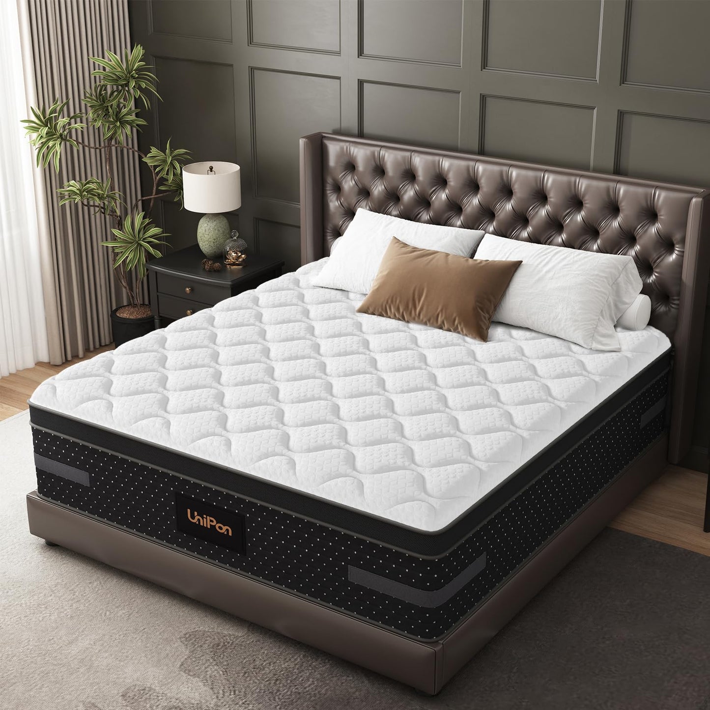 Queen Mattress 14 Inch-Premium Hybrid Mattresses in a Box with Air-Flow Individual Pocket Spring for Motion-Isolation & Pain Relief-Fiberglass Free Bed with 365 Night Trial, CertiPUR-US Certified