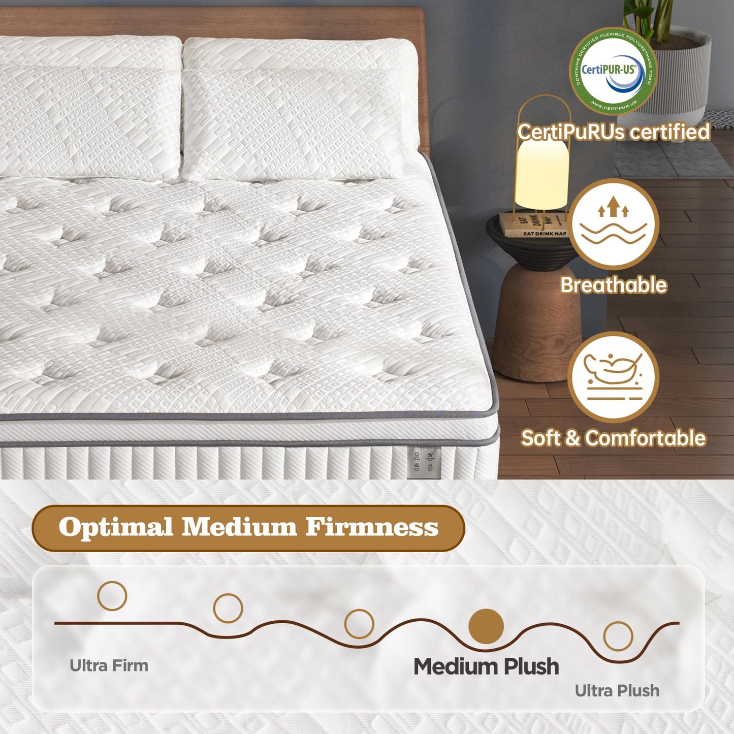 DIGLANT Queen Mattress, 14 Inch Euro Top Medium Feel Hybrid Mattress, Gel Memory Foam with Pocket Springs, Pressure Relief & Edge Support Queen Size Mattresses in a Box, CertiPUR-US, 60"*80"