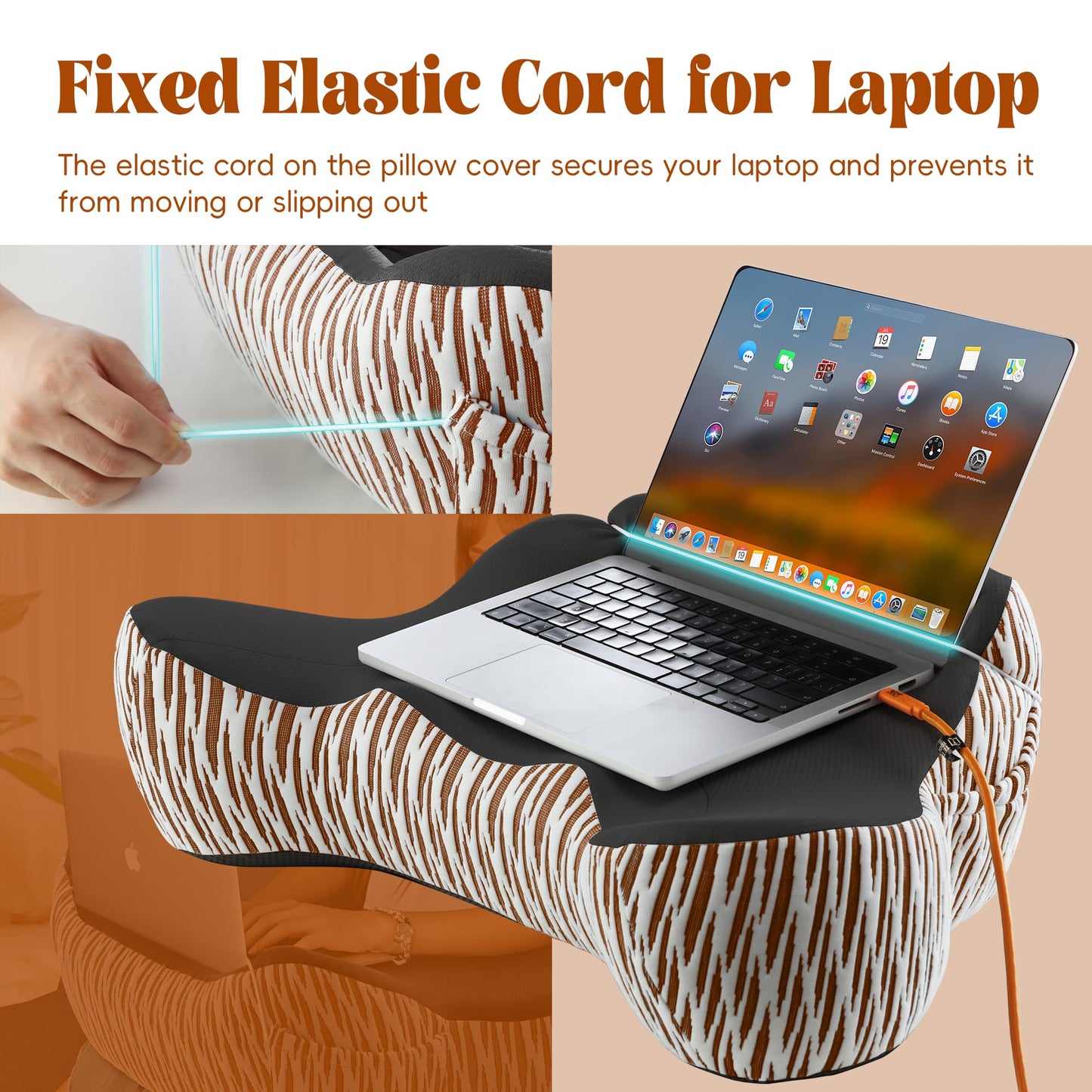 Polyaround Reading Pillow for Lap, Memory Foam Lap Desk Pillow for Adult Gaming, Reading, Crocheting, Resting or Working, Soft Laptop Pillow for Bed Car Couch Floor(Black)