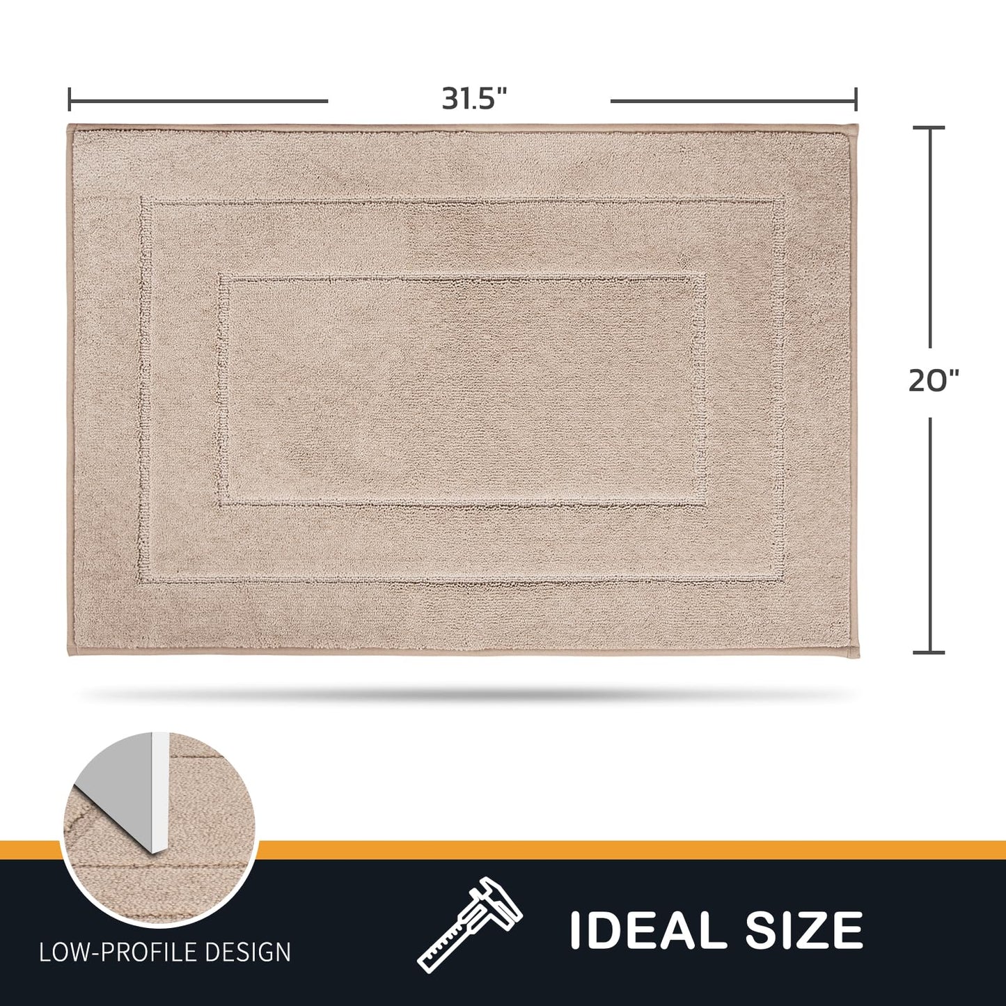 PURRUGS Dirt Trapper Door Mat 20" x 31.5", Non-Slip/Skid Machine Washable Entryway Rug, Dog Doormat, Super Absorbent Welcome Mat for Muddy Wet Shoes and Paws, Beige
