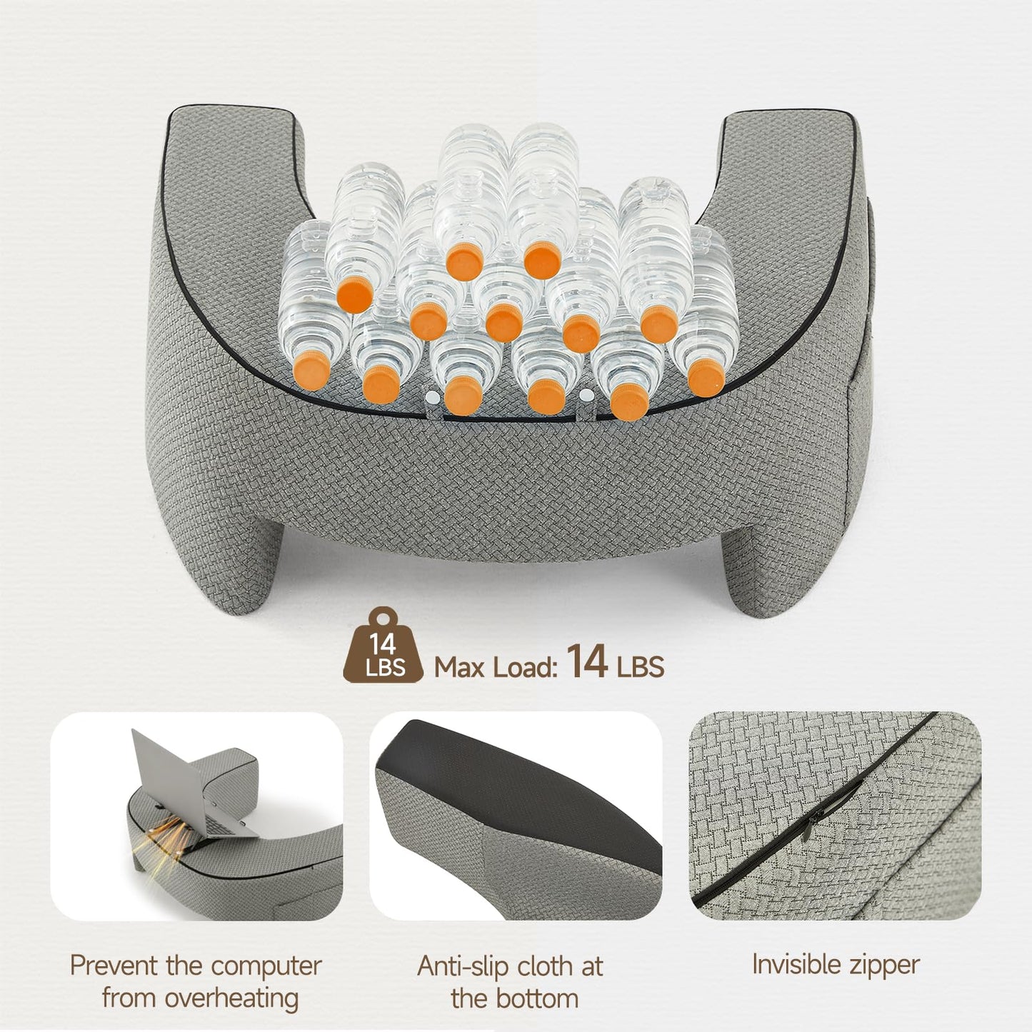 AskDesk Reading Pillow for Lap,Extra Large Soft Foam Lap Desk Pillow,Arm Rest Pillow for Adult,Reading Pillow/Gaming Pillow/Working Bed Desk,for Sitting in Bed,Floor,Sofa,Large Size