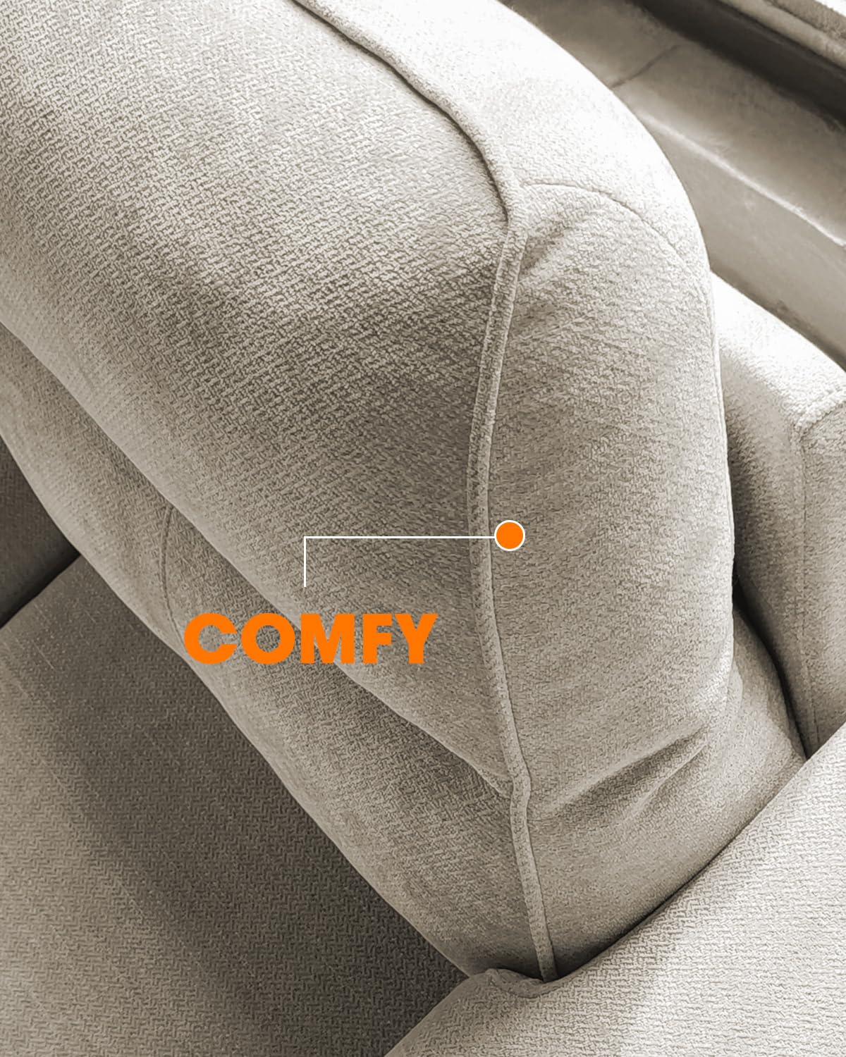 71.25" Modern Sofa Couch for Living Room, Deep Seat Sofas with 8”Cushion, Comfy 2-Seater Chenille Loveseat with Convertible Armrest, Removable Sofa Cover, High Leg (Beige)