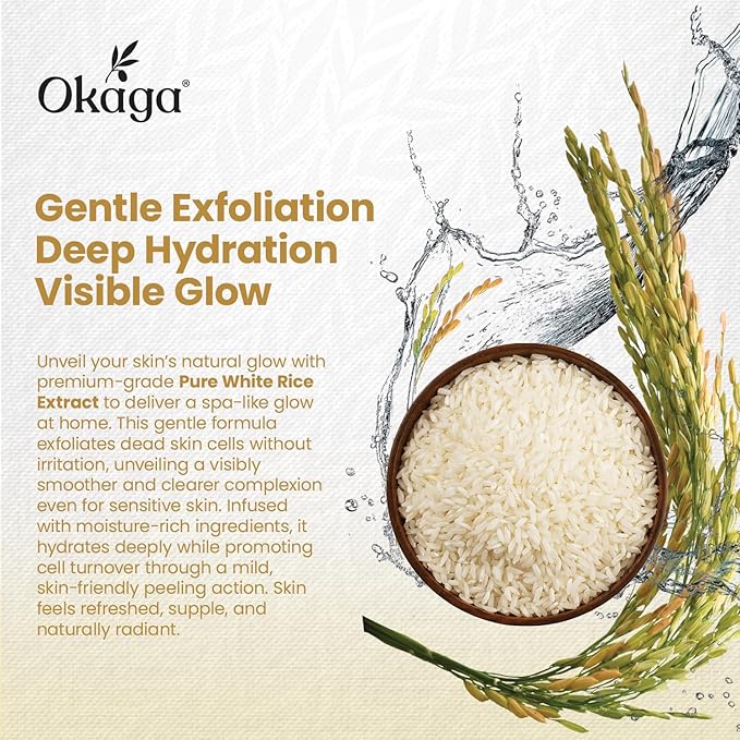 Rice Peel Shot Ampoule, White Rice Exfoliant, Rice Exfoliator for Face & Soft Peel, Removes Dead Skin Cells for a Brighter, Softer & Hydrated Complexion, For All Skin Types, 90 mL