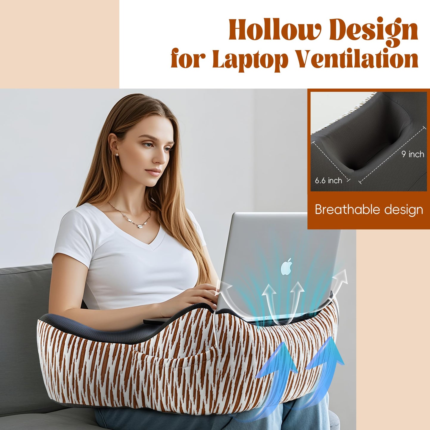 Polyaround Reading Pillow for Lap, Memory Foam Lap Desk Pillow for Adult Gaming, Reading, Crocheting, Resting or Working, Soft Laptop Pillow for Bed Car Couch Floor(Black)