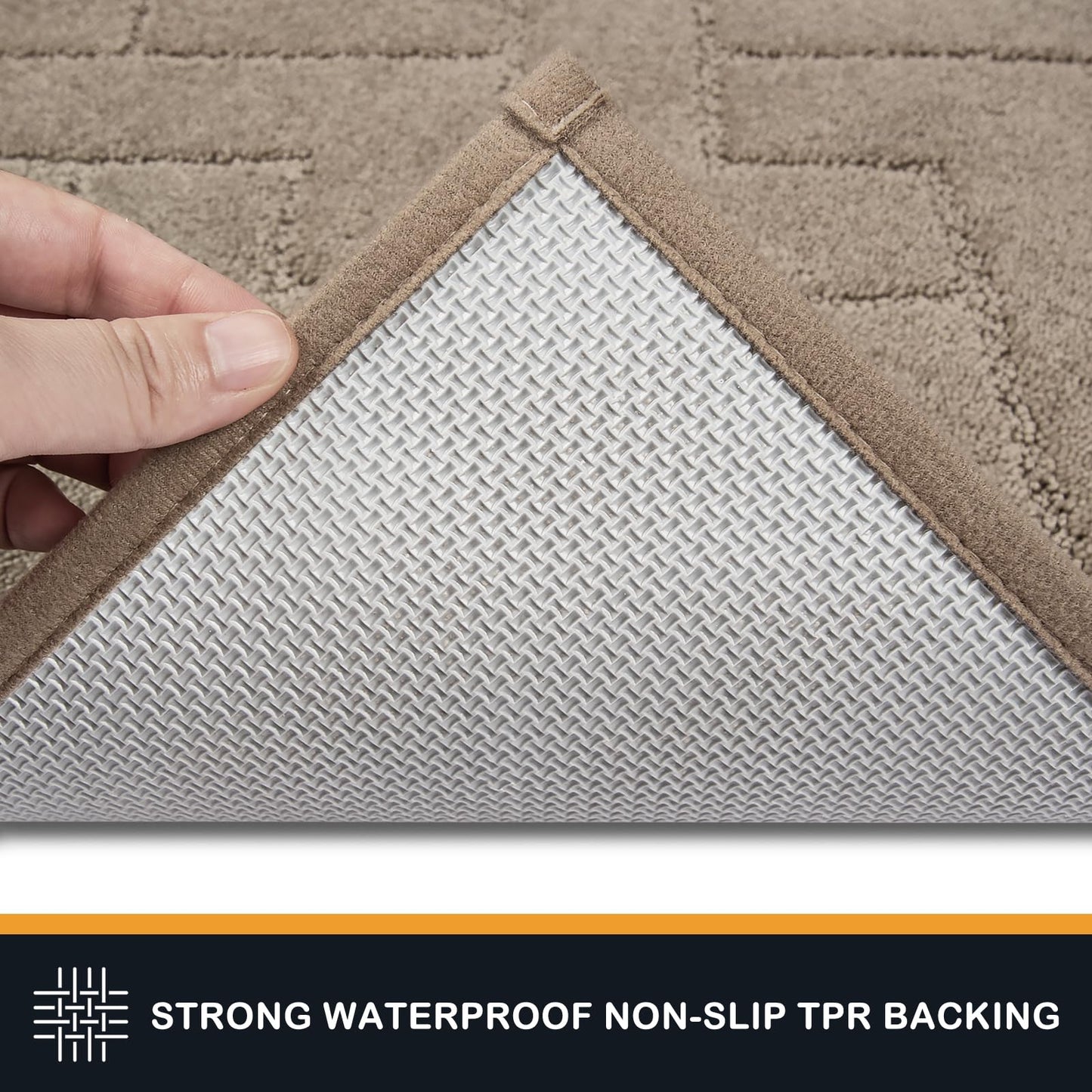 PURRUGS Dirt Trapper Door Mat 32" x 47", Non-Slip Machine Washable Entry Rug, Shoe Scraper, Dog Doormat, Super Absorbent Welcome Mat for Front & Back Door, Muddy Wet Shoes & Paws, Taupe