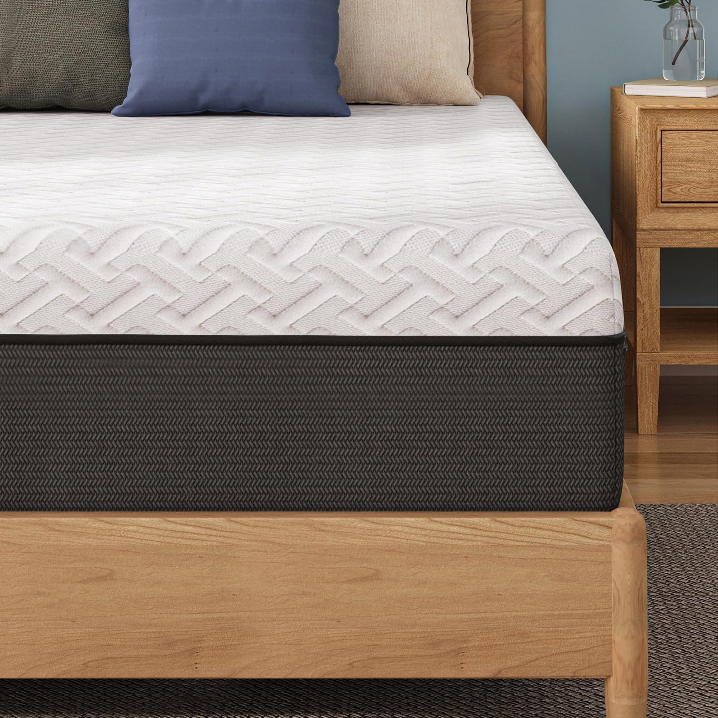 Gelsea 12 Inch Queen Green Tea Memory Foam Mattress for Cool Sleep & Pressure Relief, Bed in a Box, Removable Cover No Fiberglass, CertiPUR-US Certified