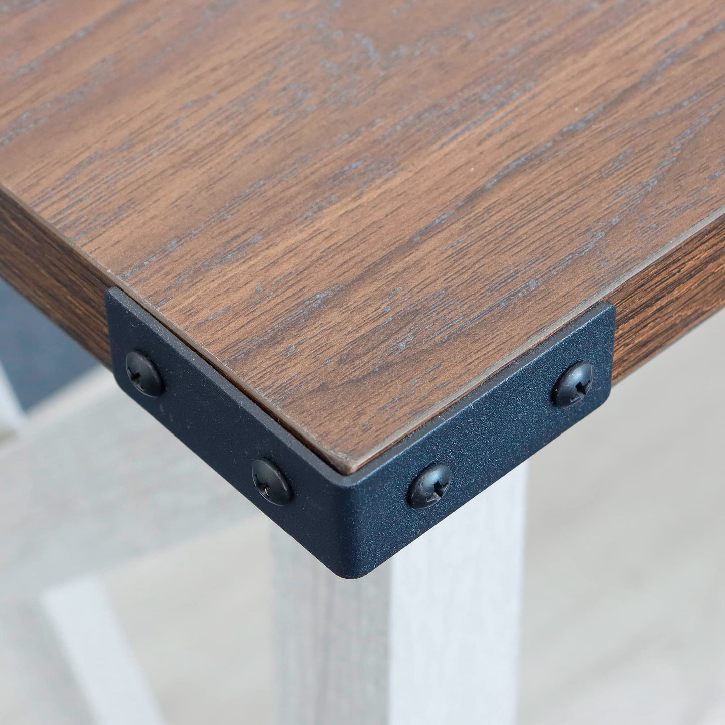Rainbow Sophia Side Table End Table for Living Room, Farmhouse Accent Wood Nightstand for Bedroom with 2-Tier Storage, Sargent Oak/Dark Walnut