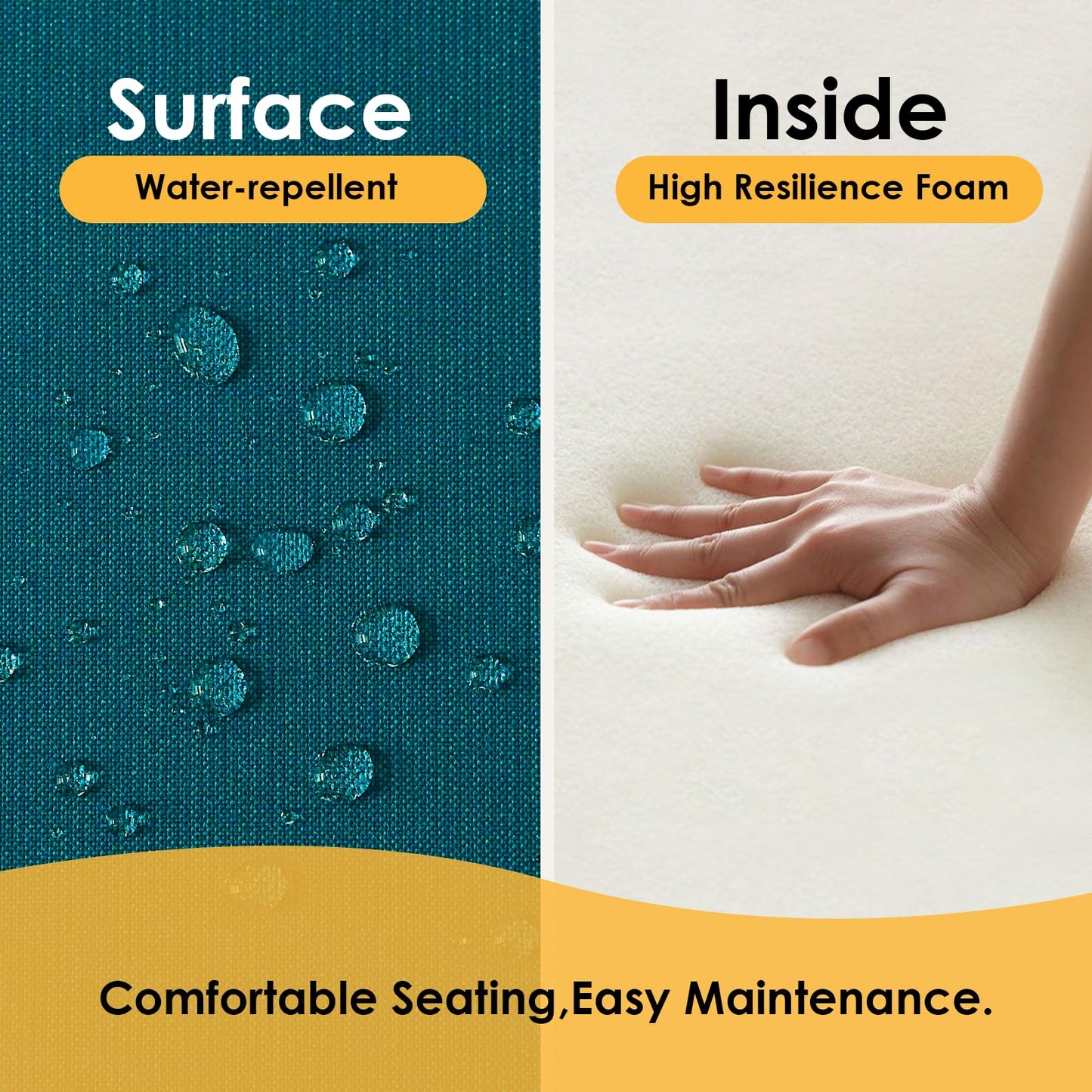 Supdurplus Outdoor Sunbrella Cushions for Patio Furniture Set of 2, 24"x24" Water Repellent Chair Cushions Removable Seat Bottom & Back Cushion Covers for Chair, Sofa, Couch, Spectrum Peacock