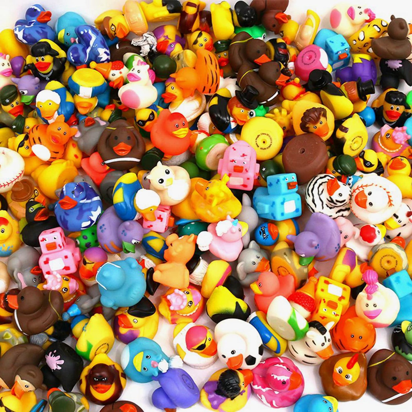 XY-WQ 200 Pack Rubber Duck for Jeeps Ducking - 2.3 Inch Bulk Floater Duck for Kids - Baby Bath Toy Assortment - Party Favors, Birthdays, Bath Time, and More (50 Varieties)