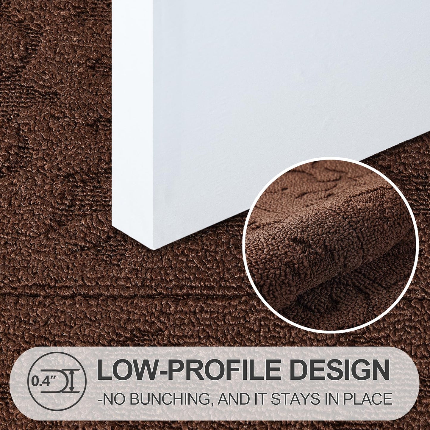 FONEYI Indoor Doormat, Front Back Door Mat 24"x36" Washable, Rubber Backing Non Slip Door Mats, Low-Profile Absorbent Entrance Doormat Inside Floor Mats for Entryway, Resist Dirt Entry Rugs, Coffee