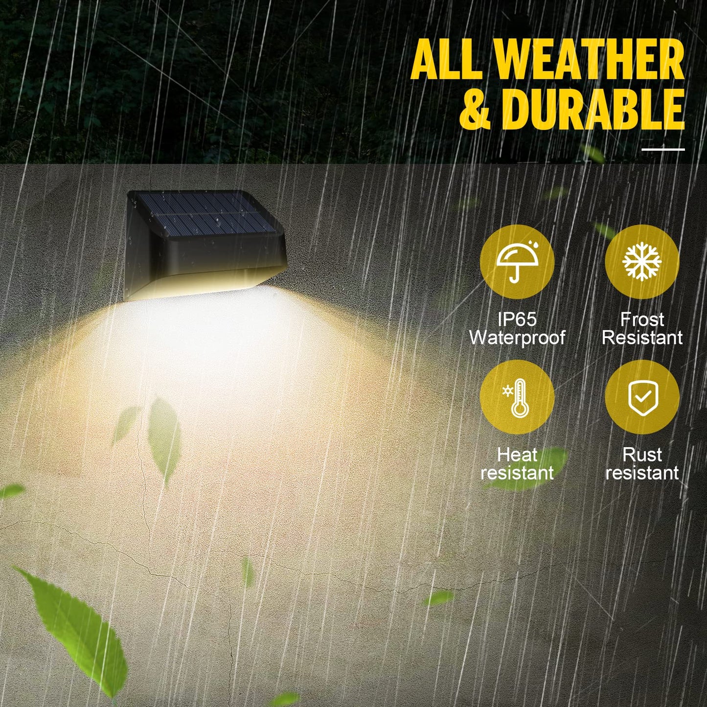 Brighter Solar Fence Lights,Solar Lights Outdoor Waterproof,Warm White and RGB 8 Colors,Dusk to Dawn Deck Light, Outdoor Lighting for Backyard/Railing/Wall/Step/Patio（12 Pack）
